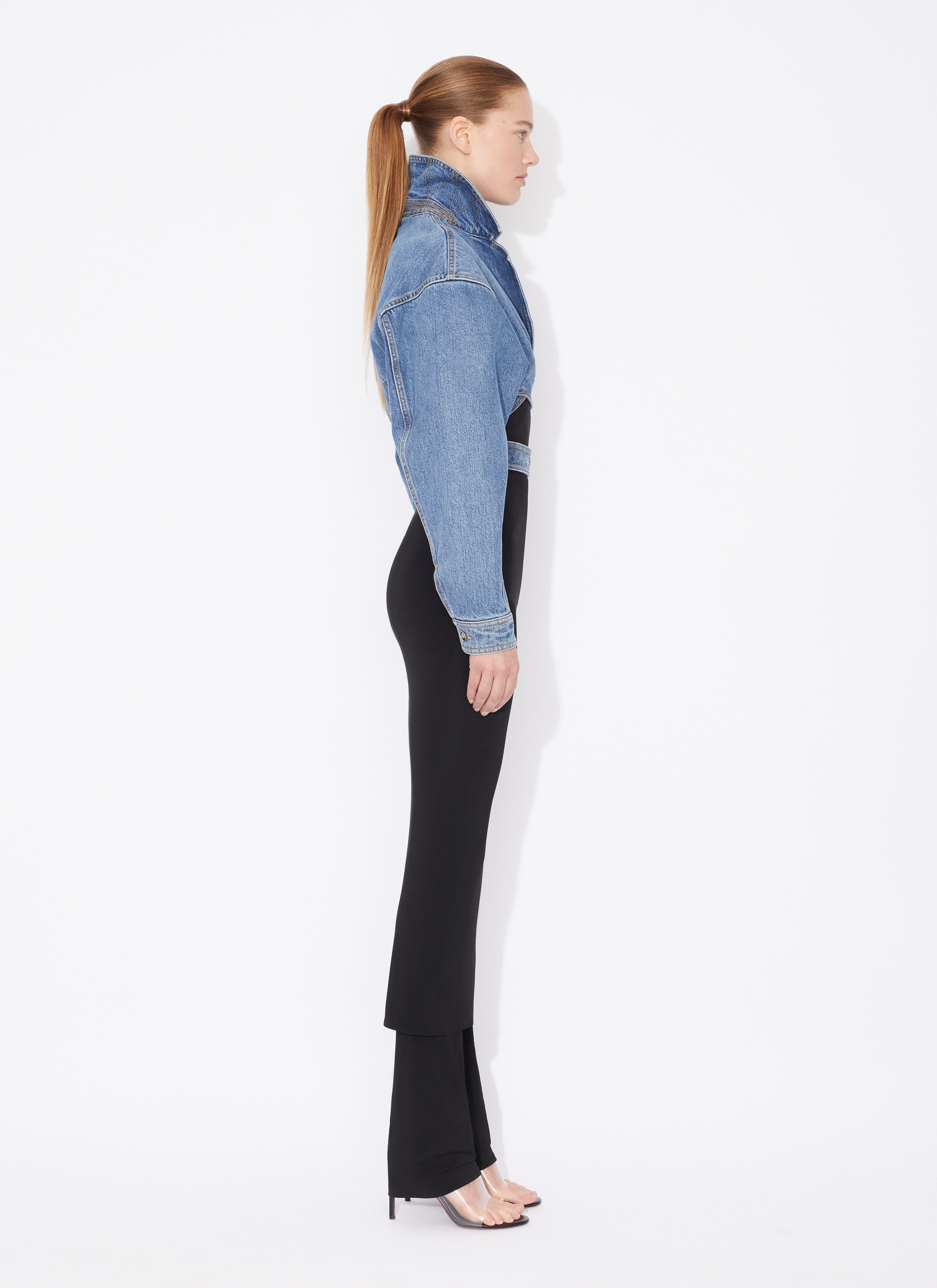 DENIM CROSS-OVER JACKET - 4