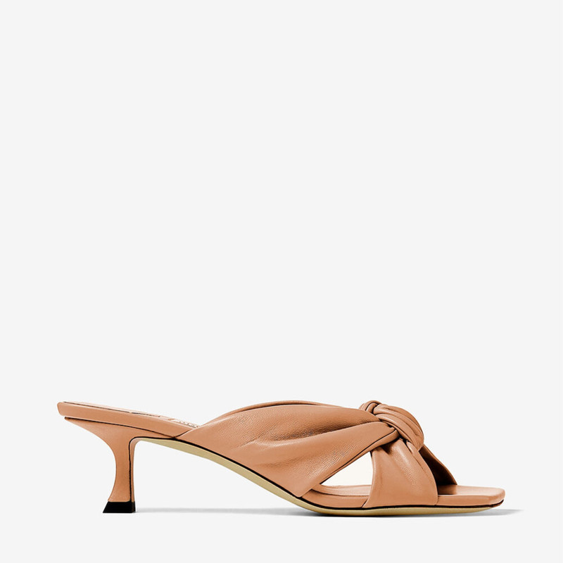 Avenue 50 Caramel Nappa Leather Mules - 1
