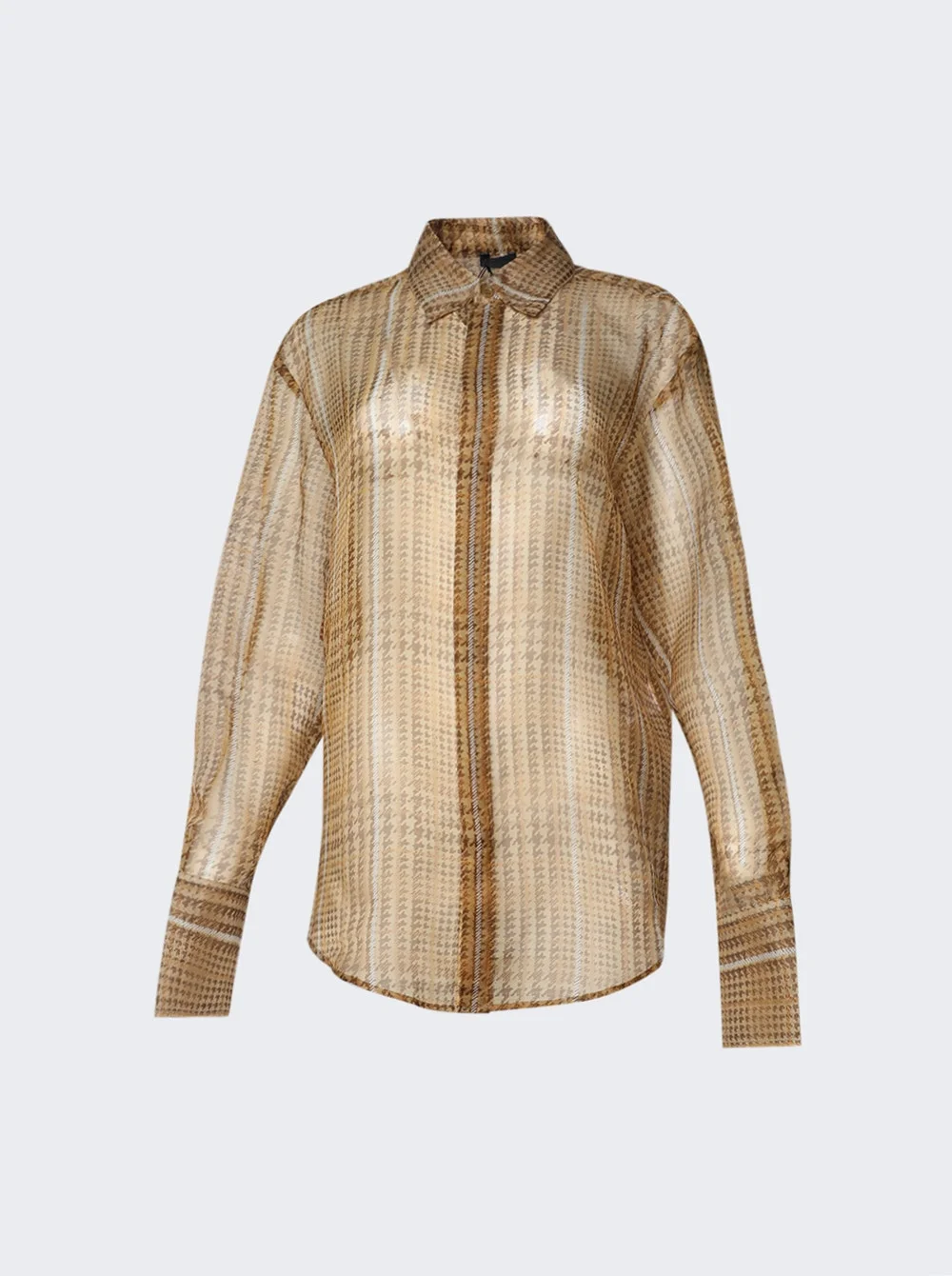 Sheer Organza Shirt Cream Prince De Galles - 1