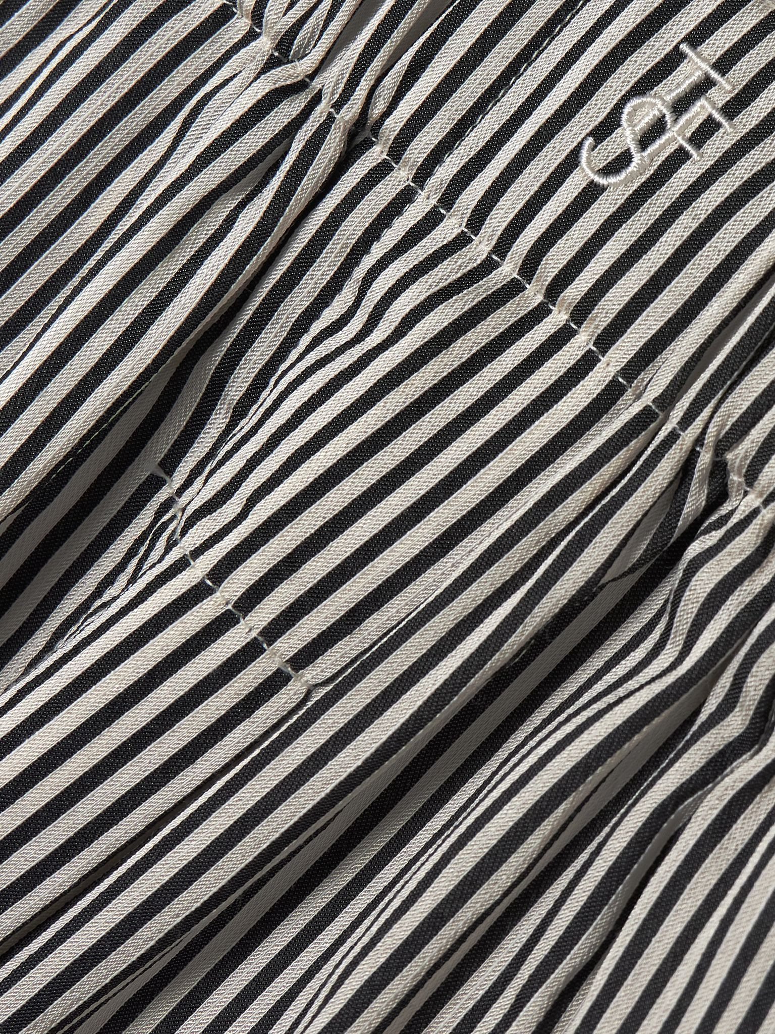 Lui embroidered striped woven shorts Black - 4