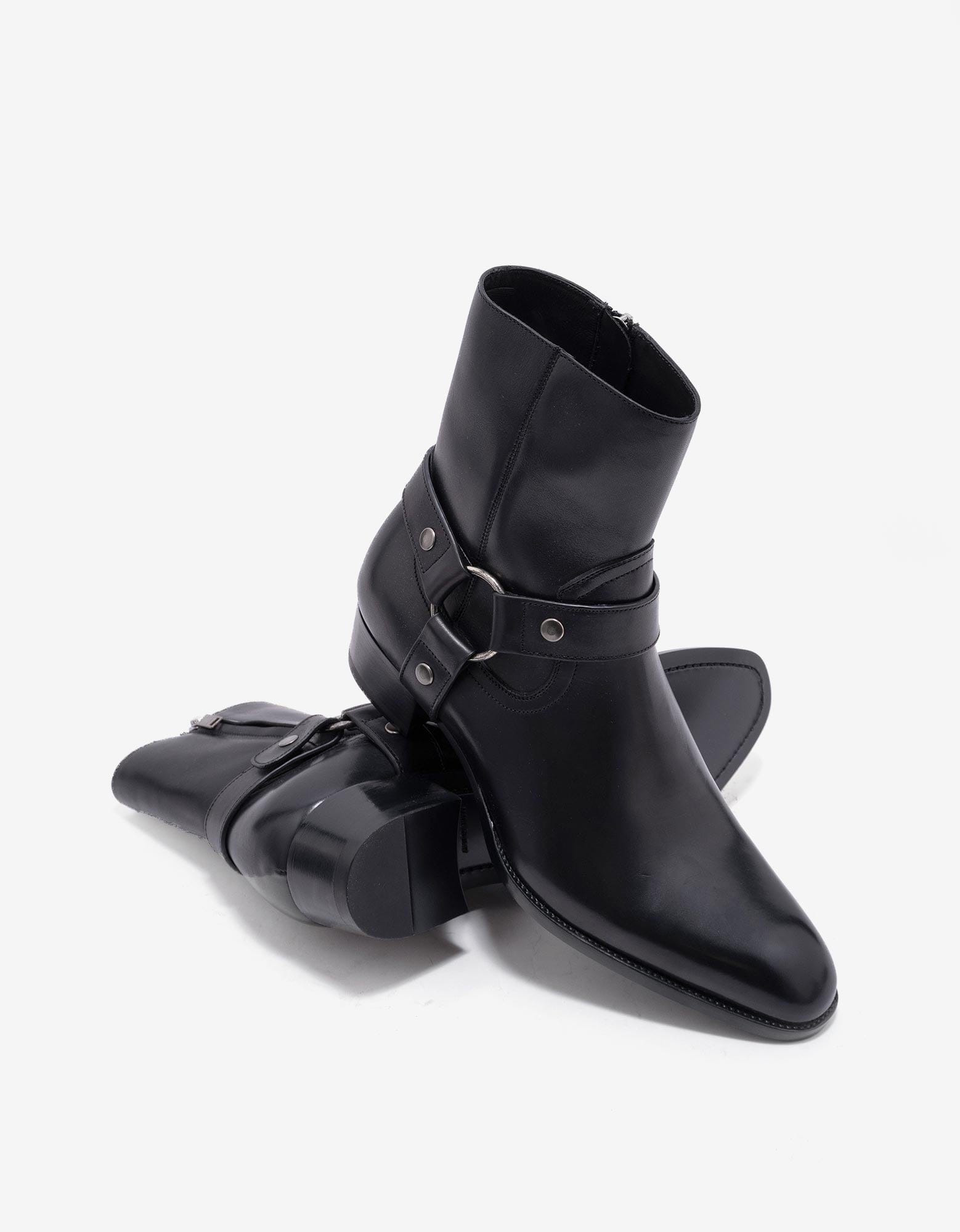 Saint Laurent Black Wyatt 40 Harness Boots - 4
