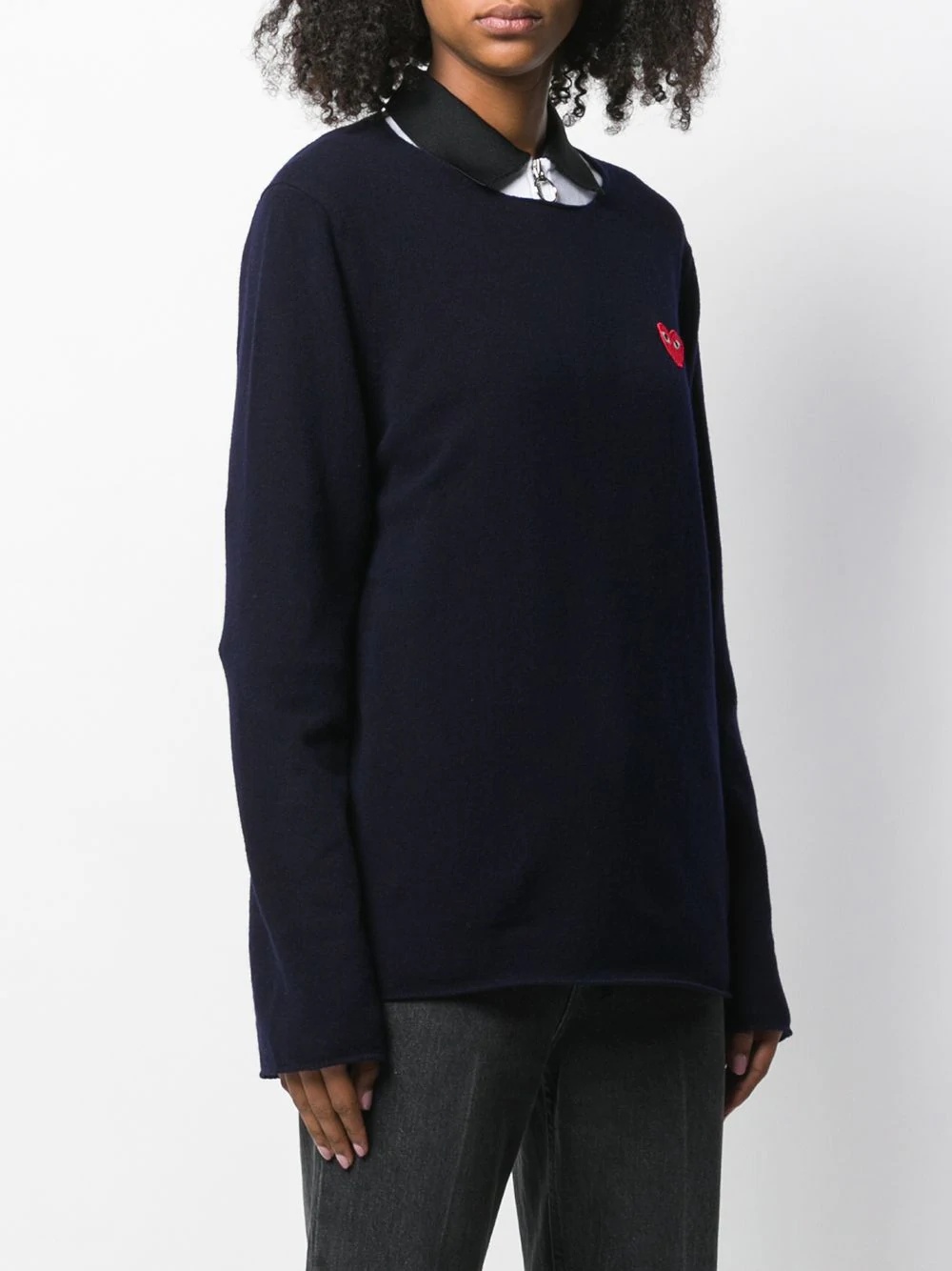 heart logo patch sweater - 3