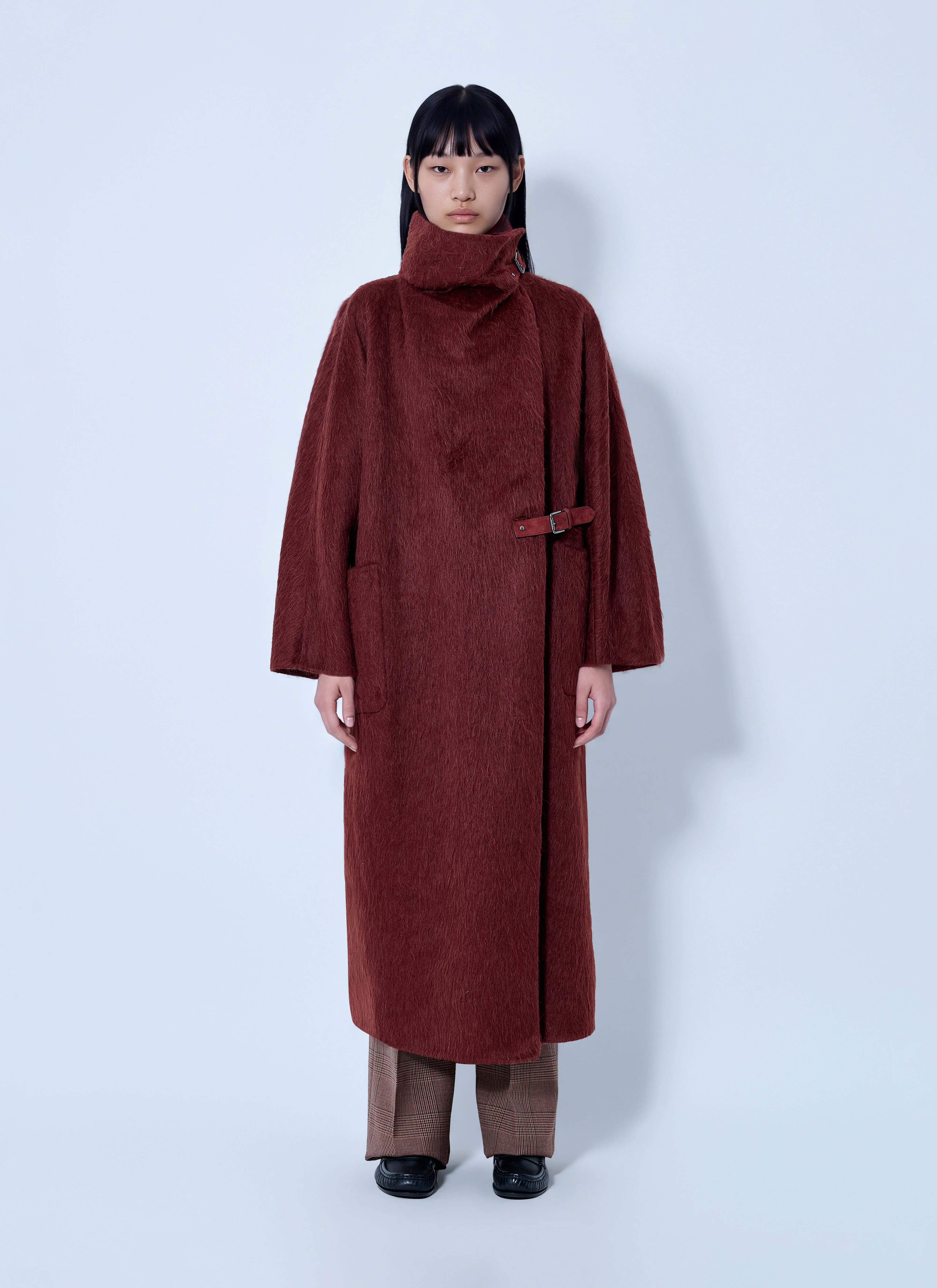 Alpaca and Wool Wrap Coat - 1