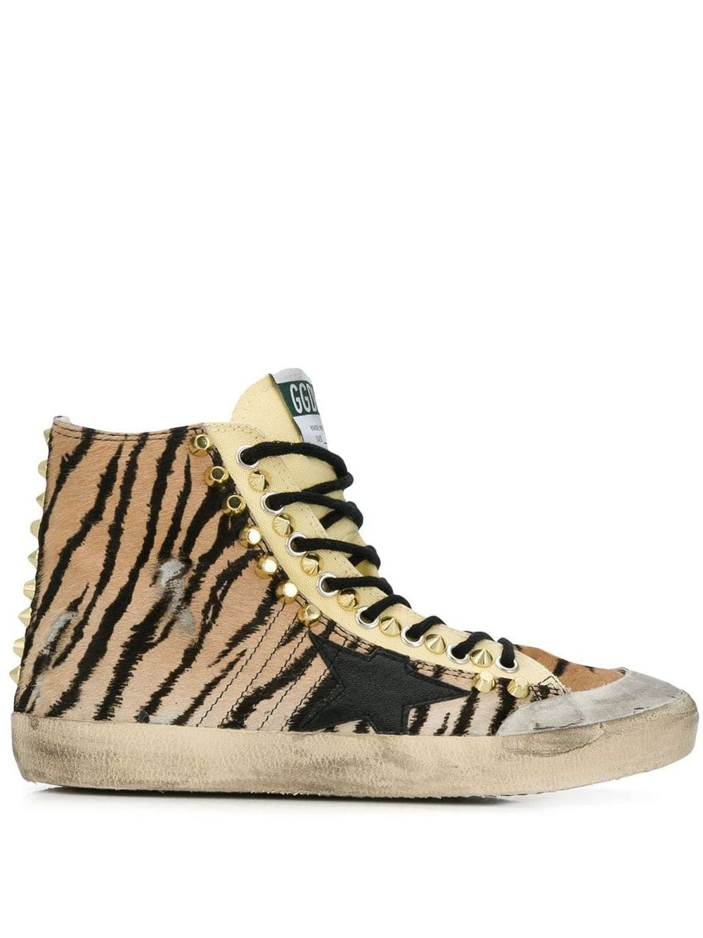 studded tiger print high-tops - 1