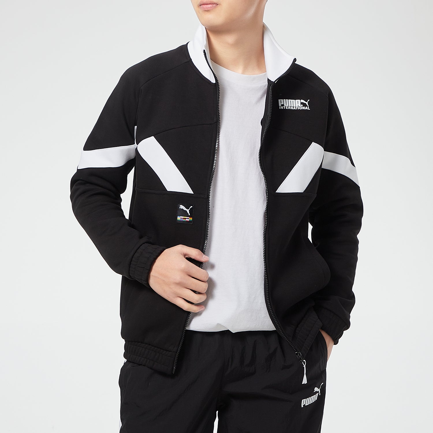 PUMA Logo Sports Stand Collar Jacket Black 531339-01 - 5