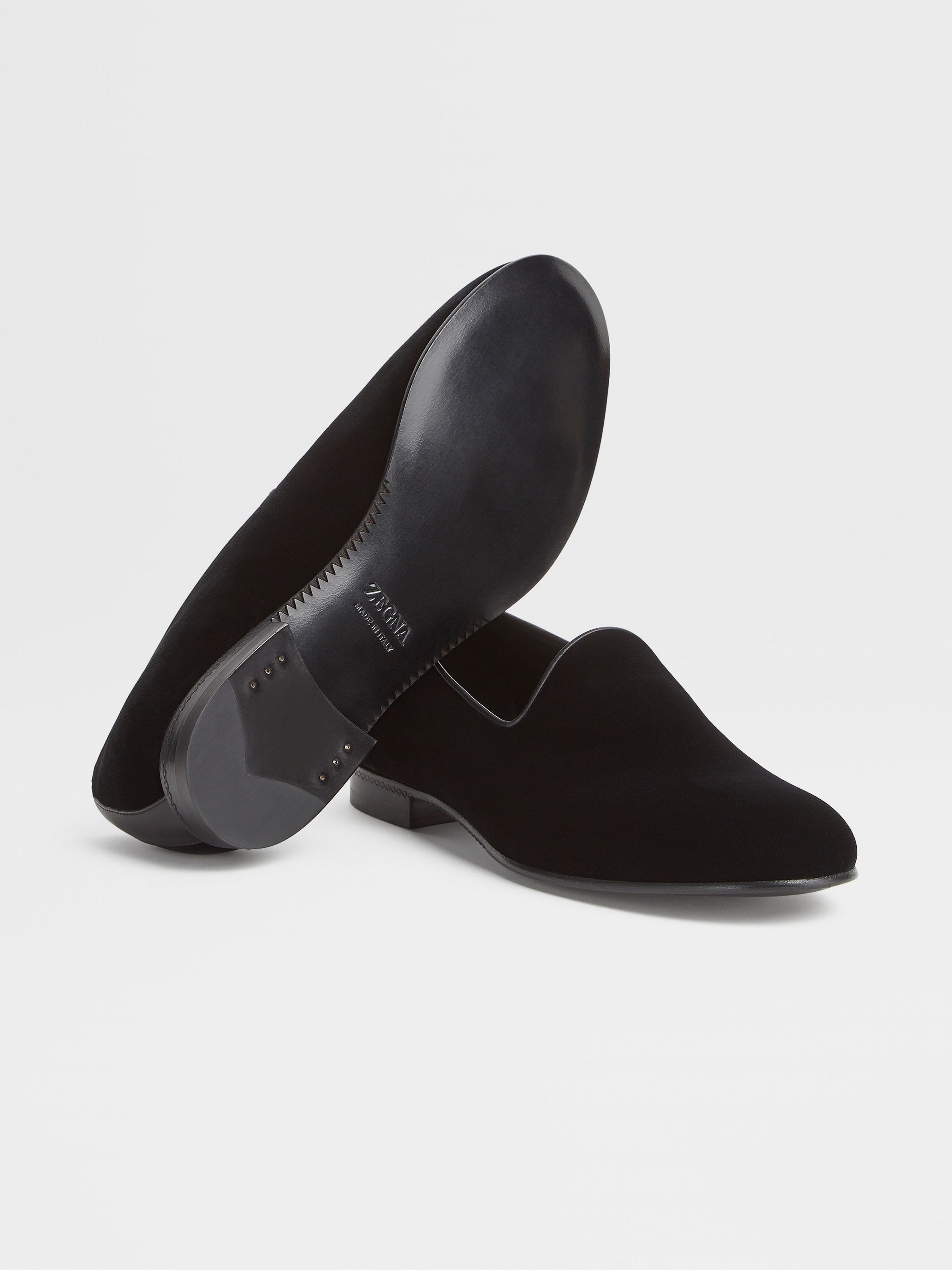 BLACK VELVET PALERMO SLIP ON LOAFERS - 2