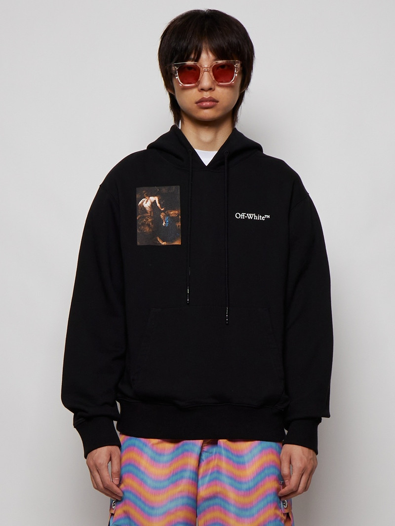 Off-White Caravaggio-print drawstring hoodie outlook