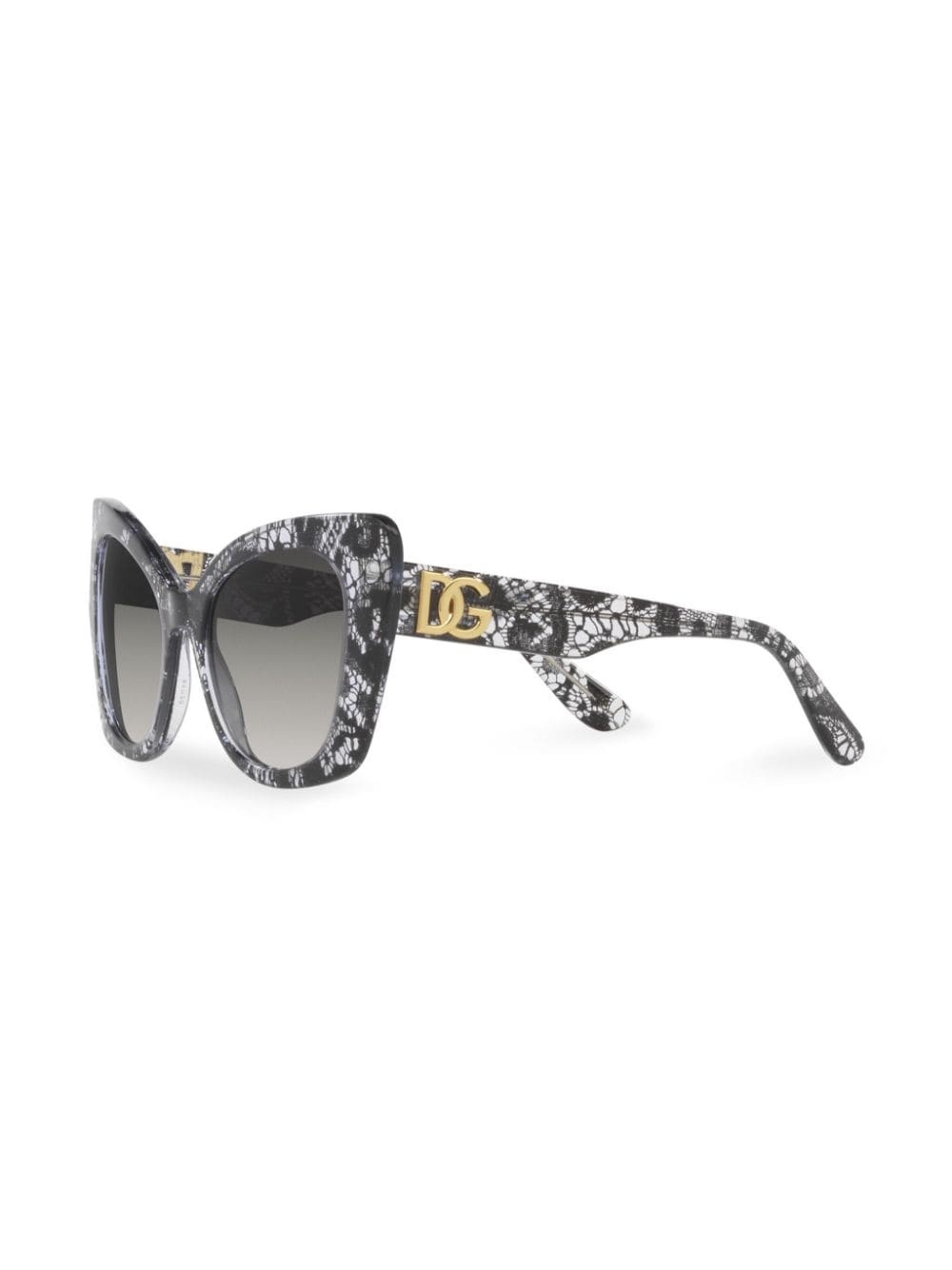 lace-print cat-eye frame sunglasses - 2