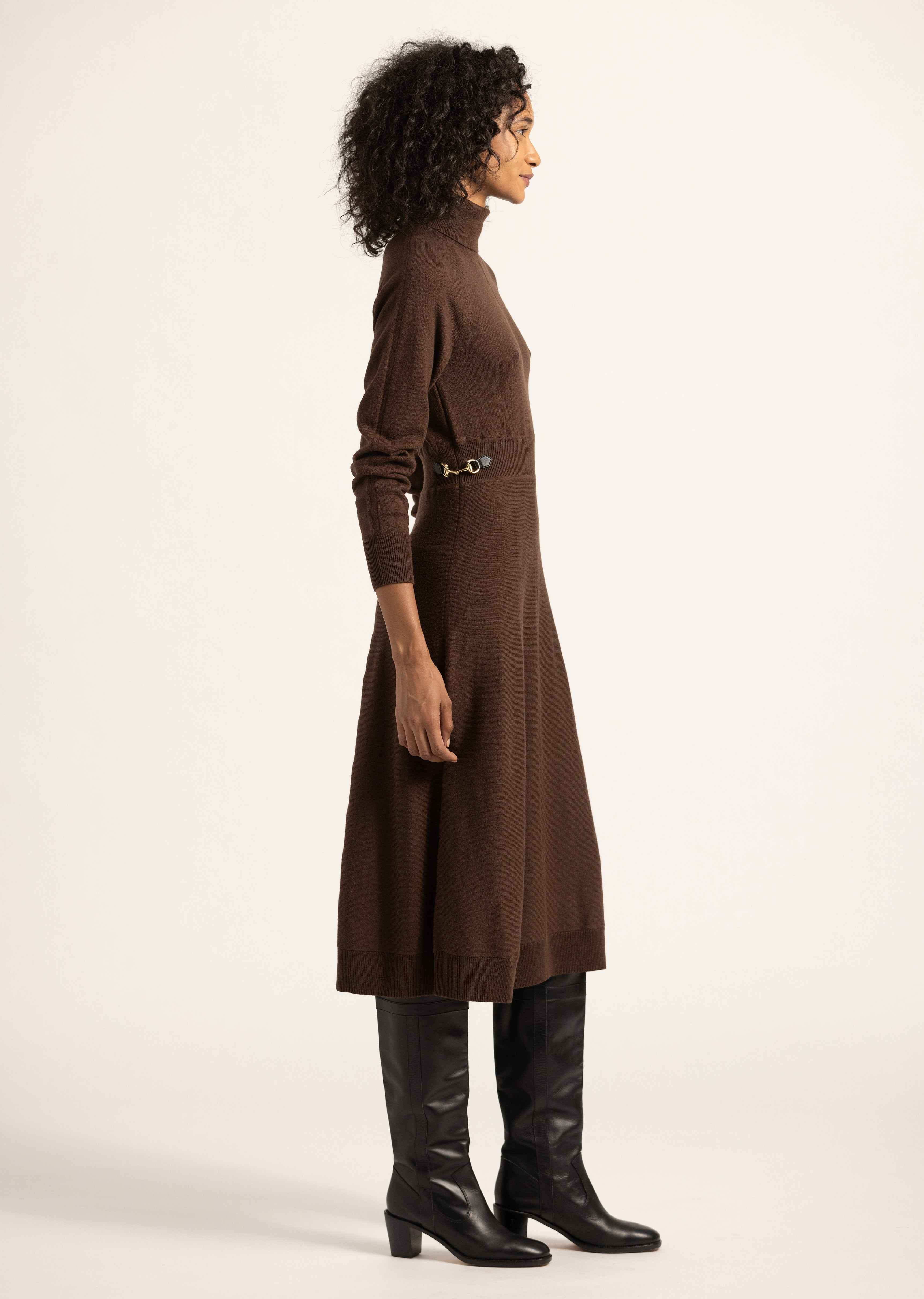 BECKY RAGLAN HORSEBIT SWEATER DRESS - 3