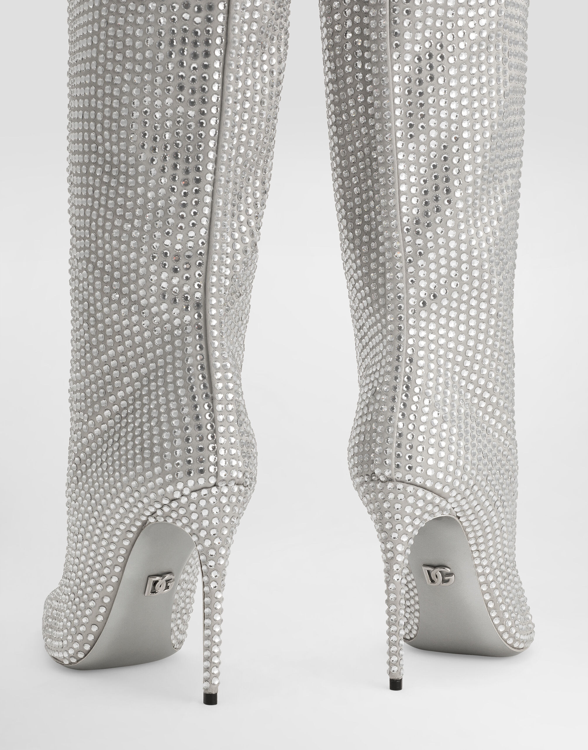 Satin boots with fusible rhinestones - 4