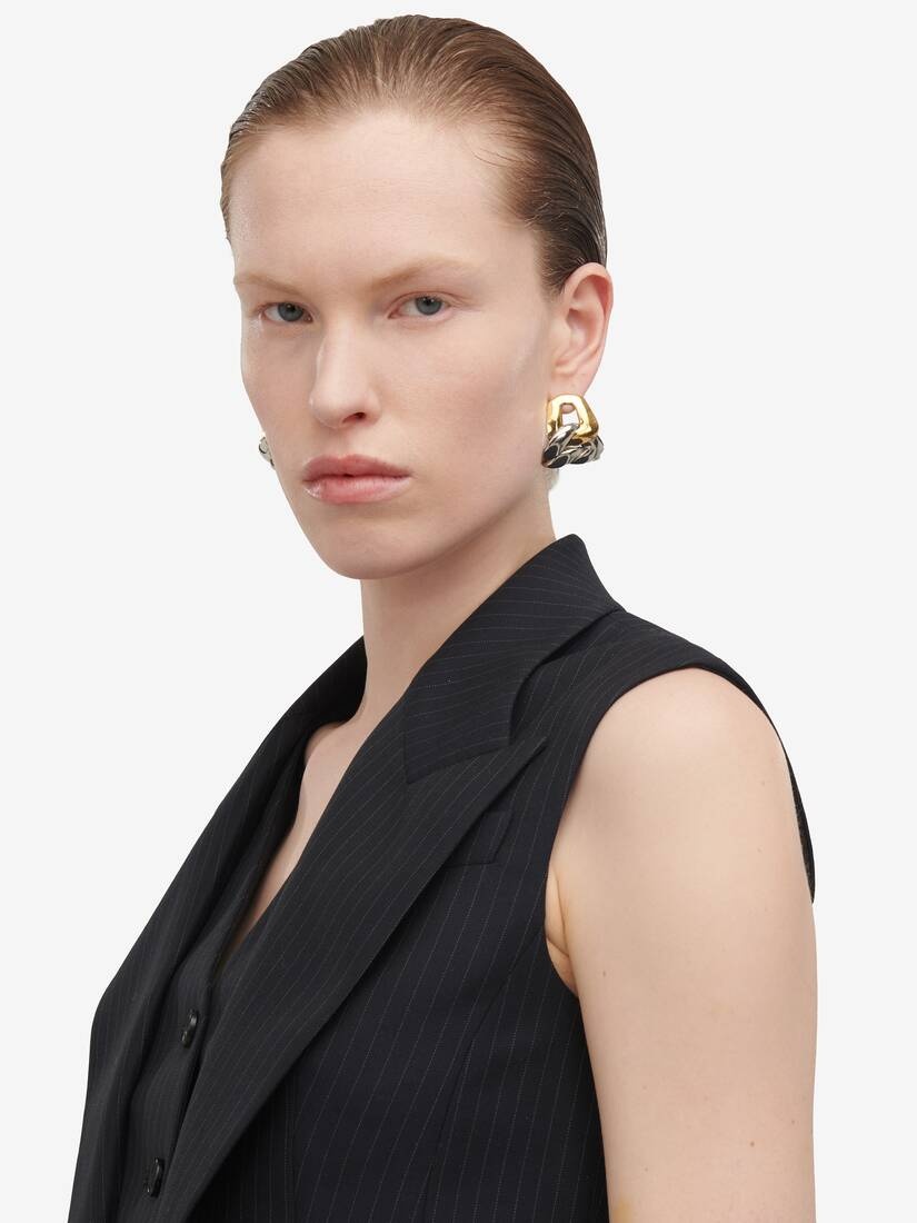 Women's Chain Earrings in Antique Silver/gold - 2
