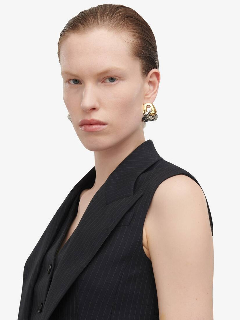Alexander McQueen Women's Chain Earrings in Antique Silver/gold outlook