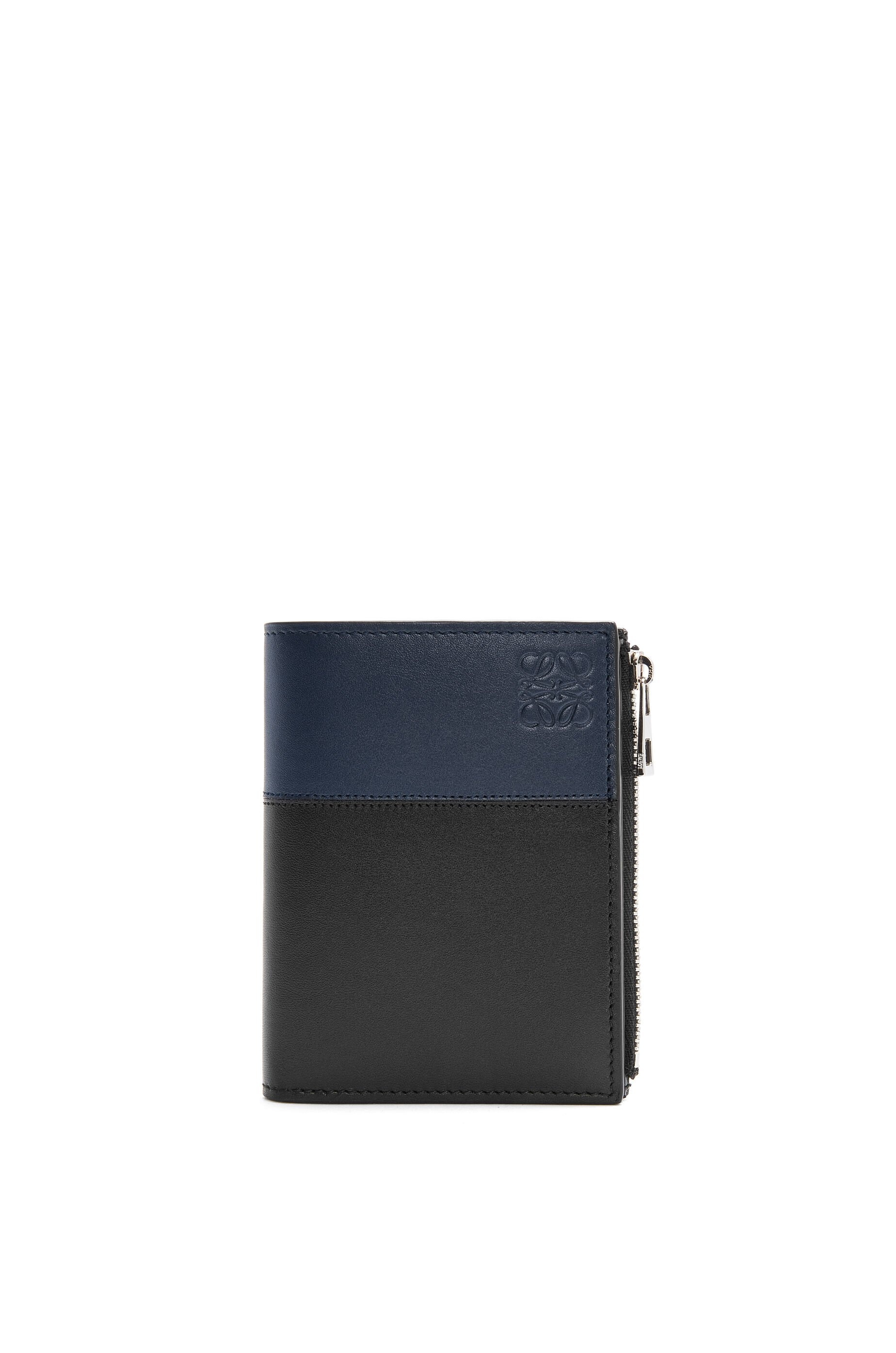 Slim compact wallet in shiny calfskin - 1