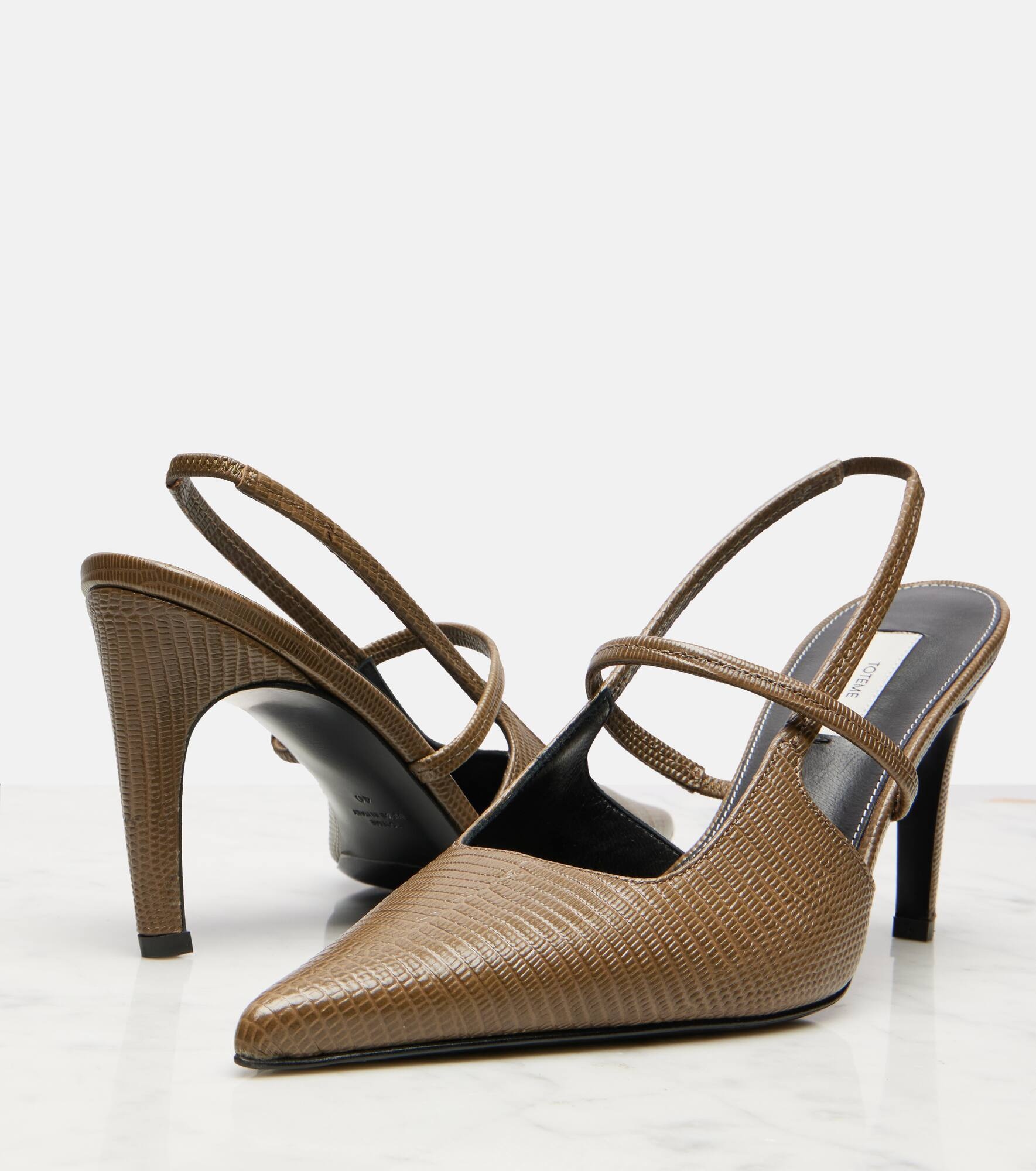 85 leather slingback pumps - 5