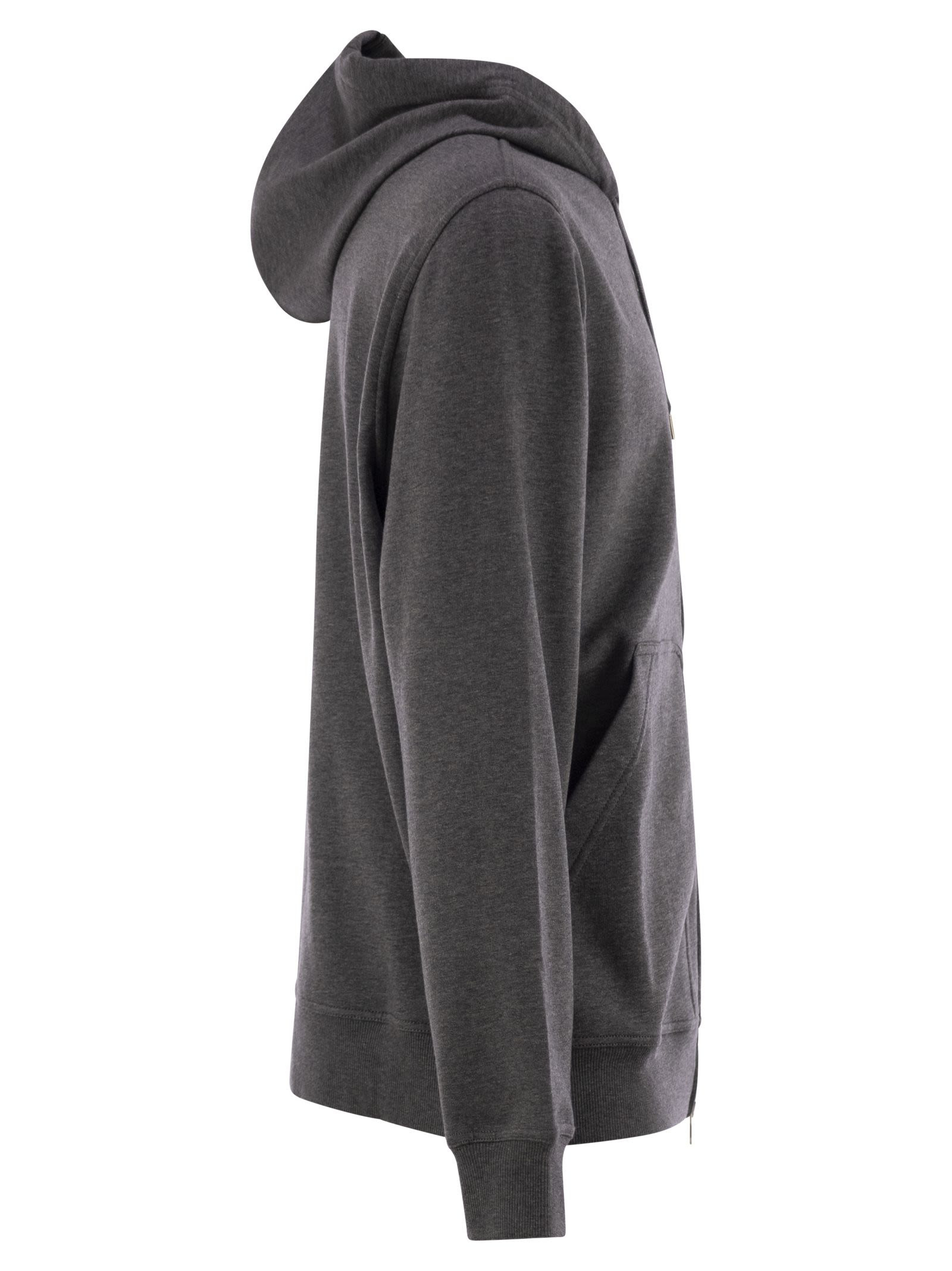 Brunello Cucinelli Men Cotton Fleece Topwear With Zip And Hood - 3