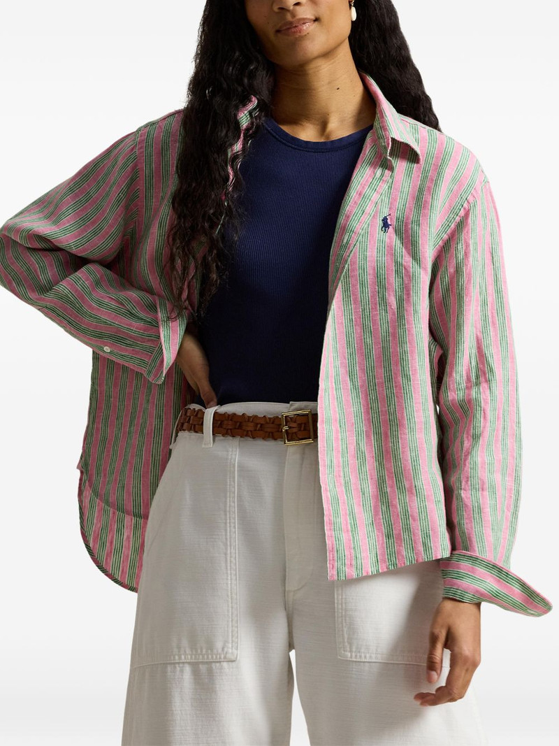 striped logo-embroidered shirt 3