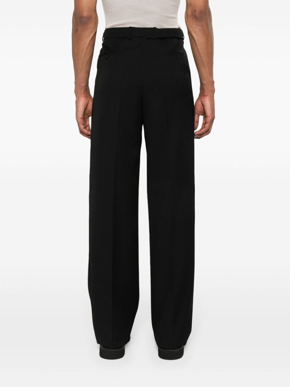 pleat-detail wool trousers - 4