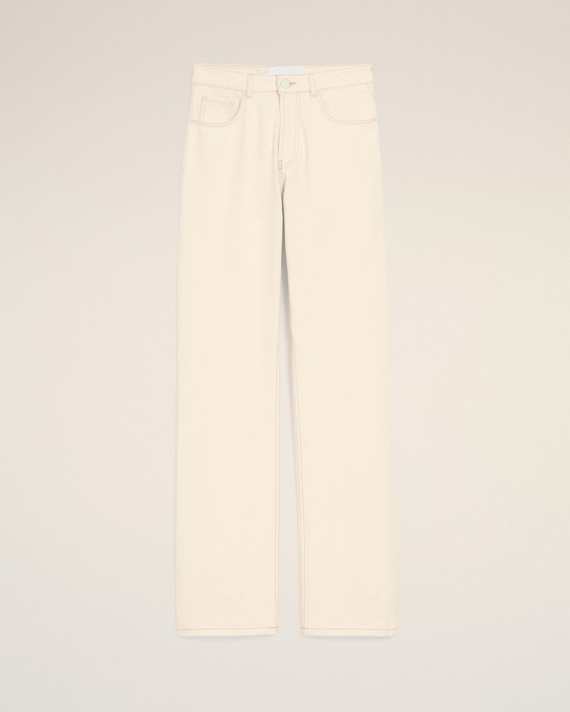 WHITE LARGE-FIT COTTON JEANS 1