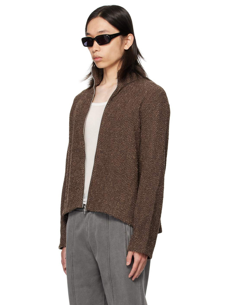Our Legacy Brown Shrunken Fullzip Sweatshirt outlook