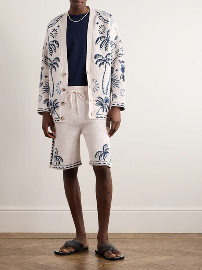 Alanui Straight-Leg Jacquard-Knit Cotton and Linen-Blend Drawstring Bermuda Shorts outlook