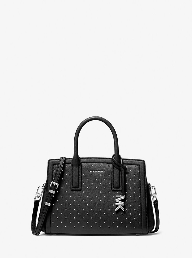 Laila Small Studded Leather Satchel 1