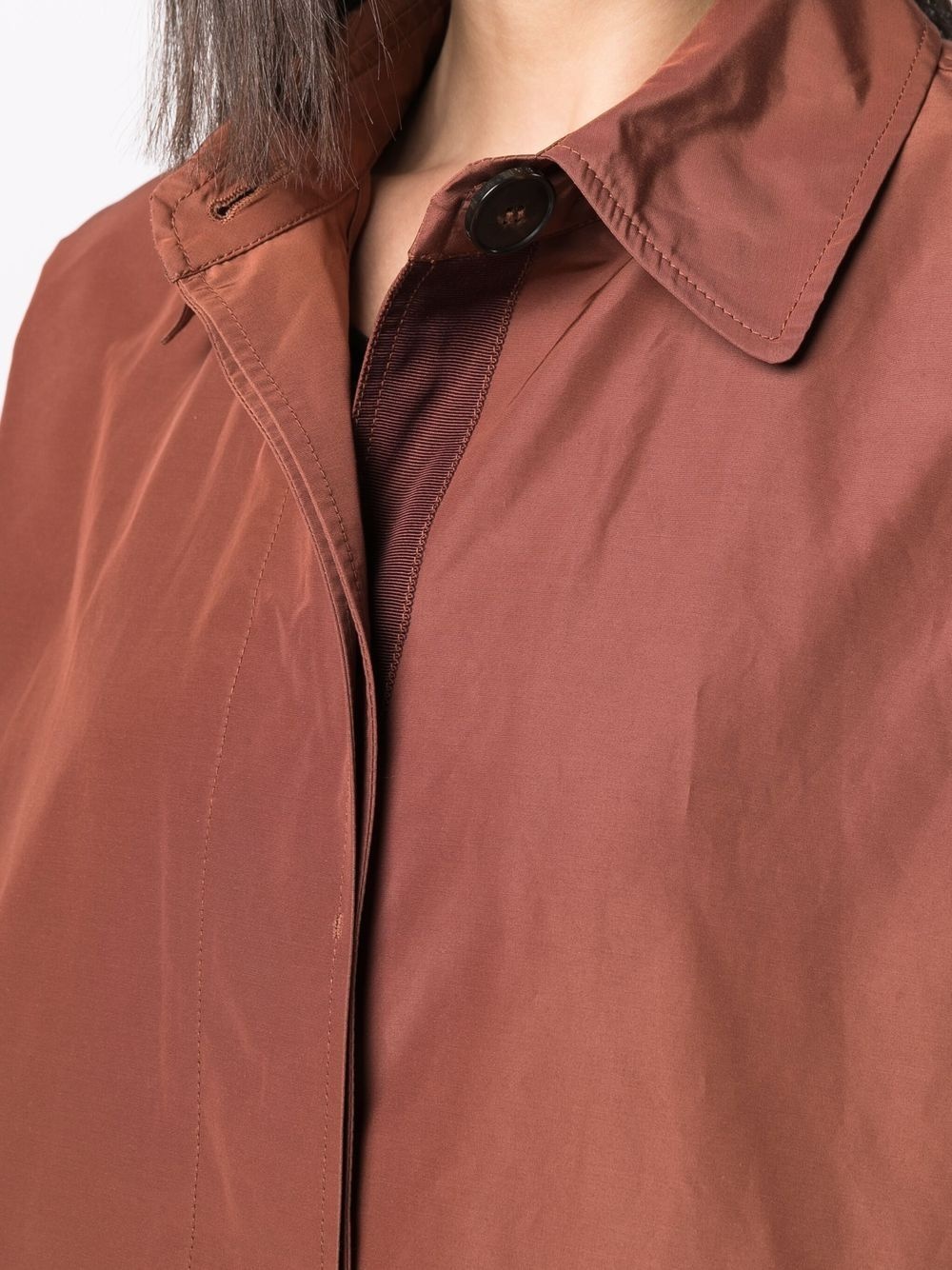 concealed-front fastening coat - 5
