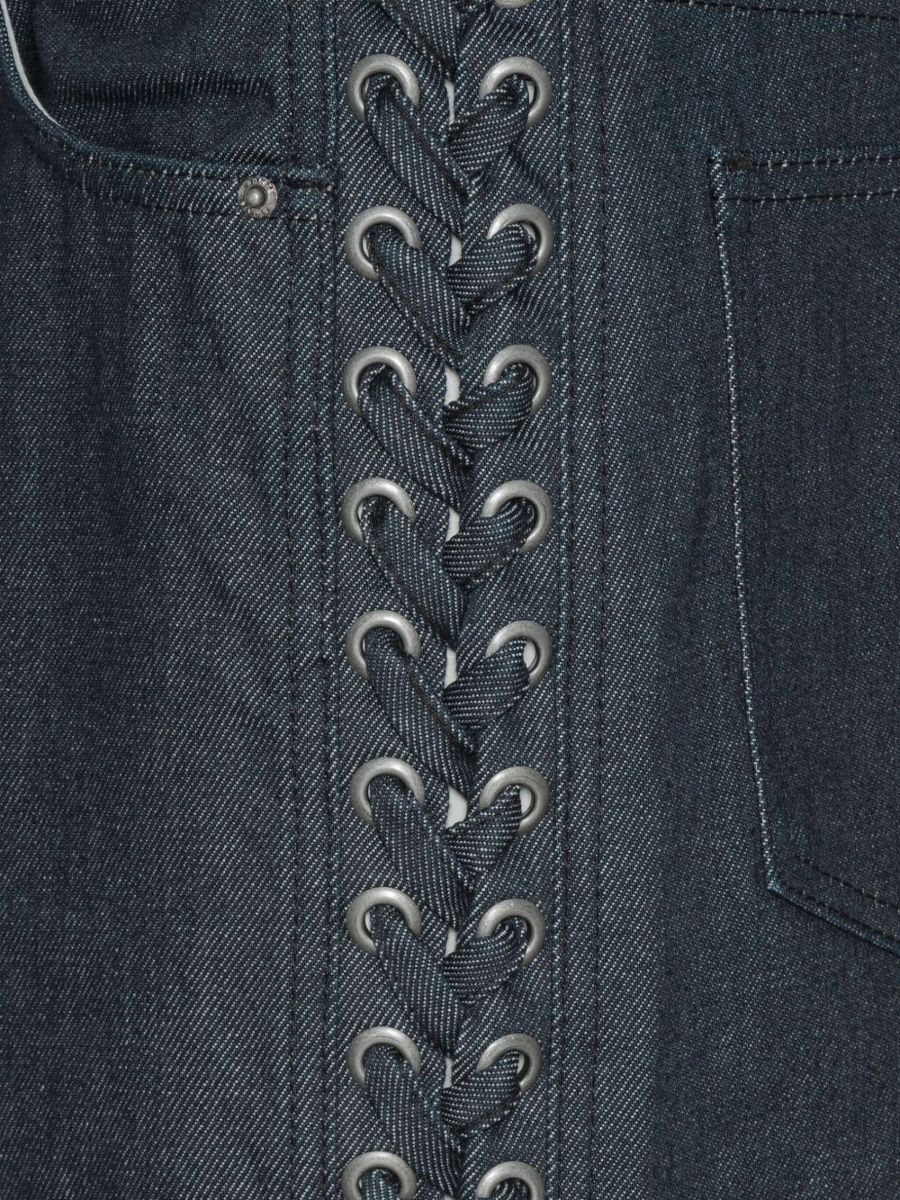 logo-patch tie-details jeans - 5