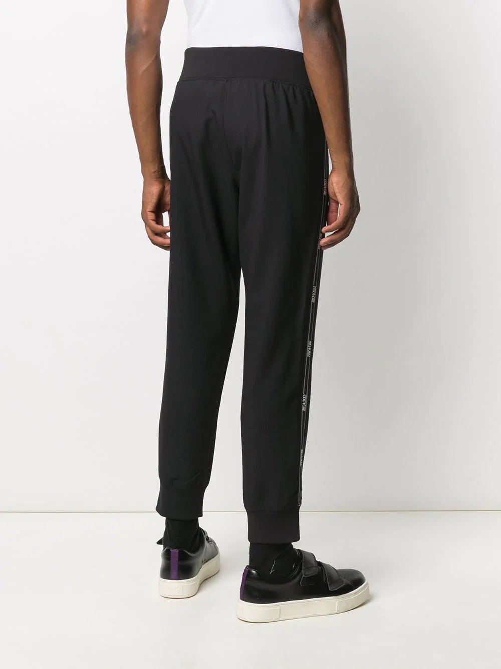 side logo trim sweatpants - 4