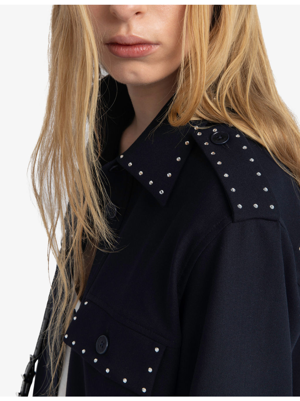Taskam Rhinestone-Embellished Stretch-Woven Overshirt - 6