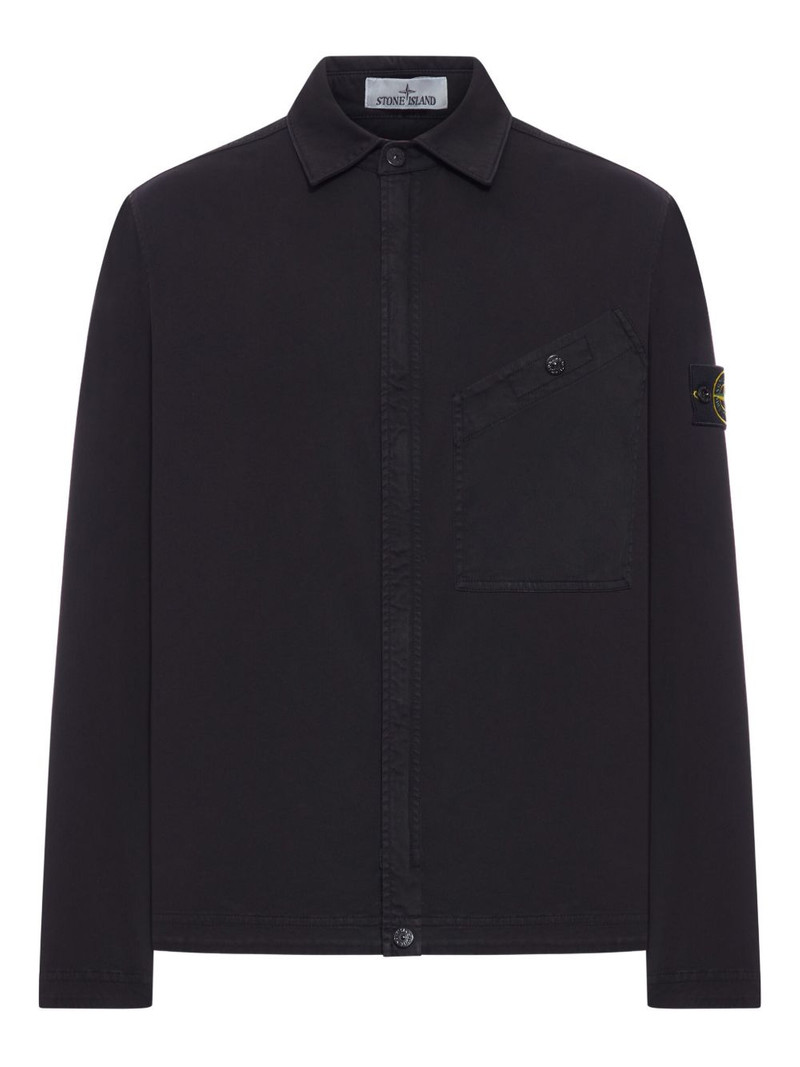badge-pocket cotton shirt 1