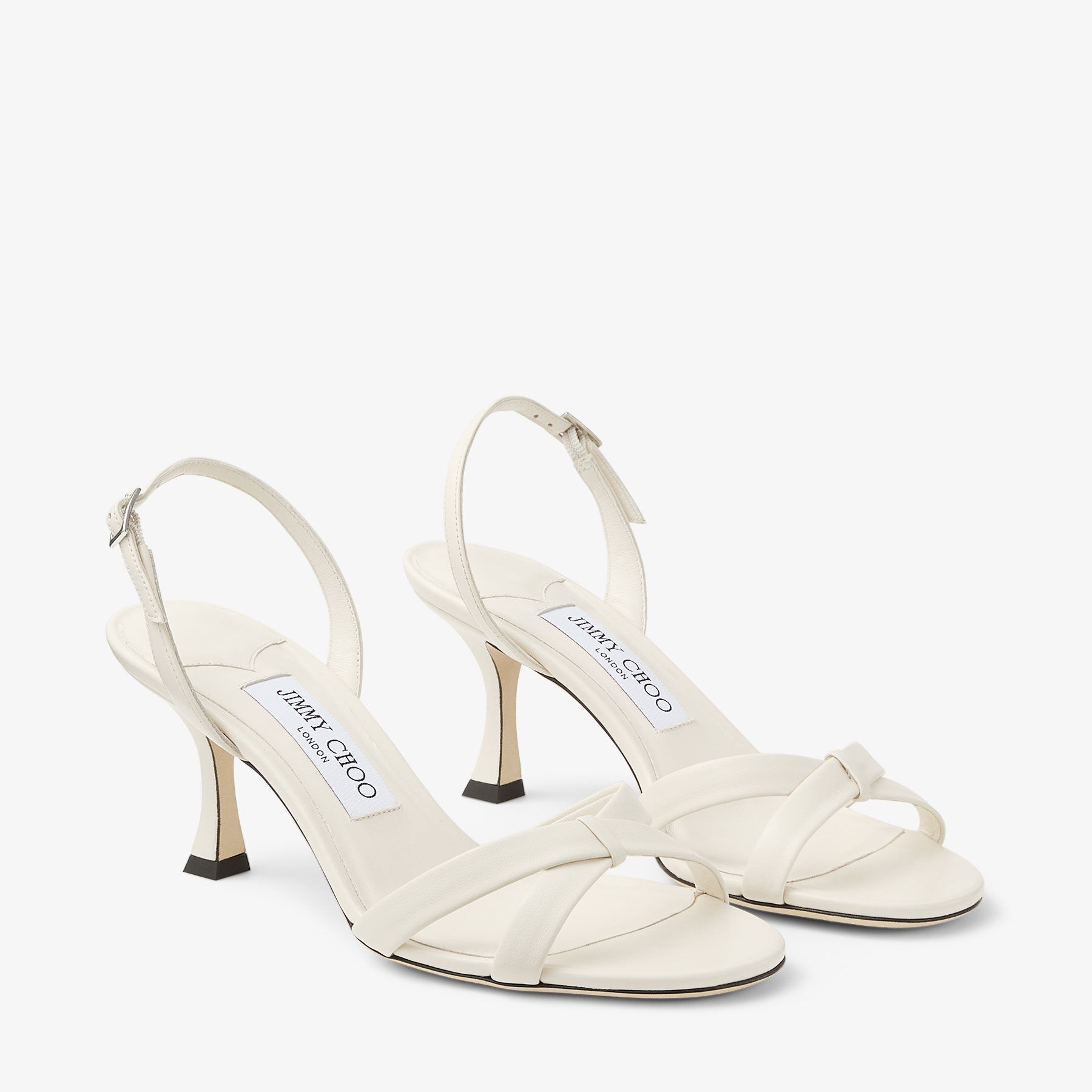 Elsy 70
Latte Nappa Leather Crossover Slingback - 3