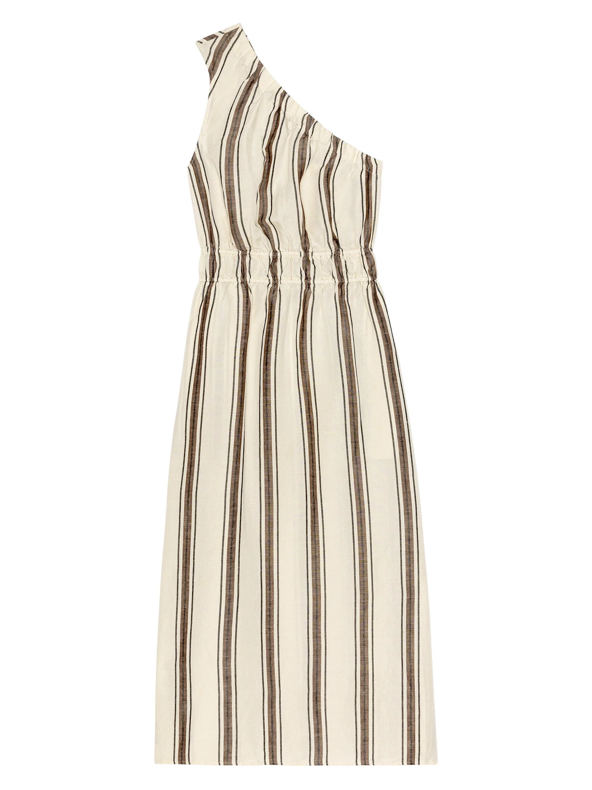 Women's Selani Striped Linen-Blend Midi Dress - Sequoia Stripe - 1
