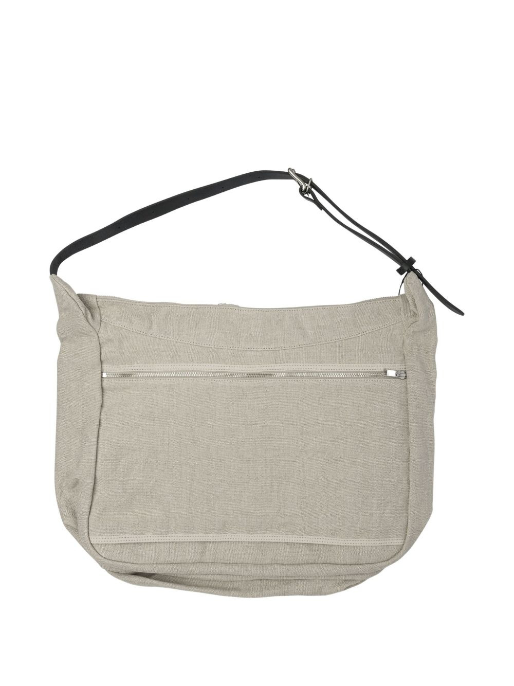 zip-fastening linen shoulder bag - 2