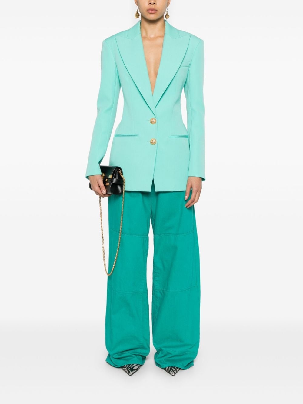 virgin wool single-breasted blazer - 2