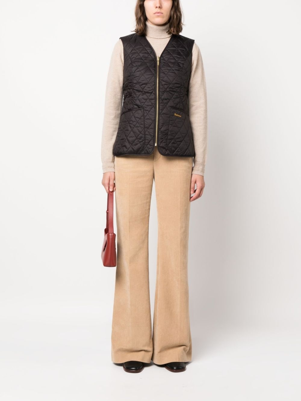 logo-embroidered quilted reversible gilet - 2