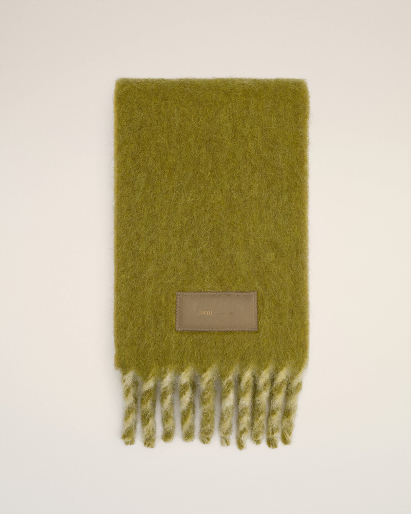 GREEN ALPACA BICOLORED SCARF 1