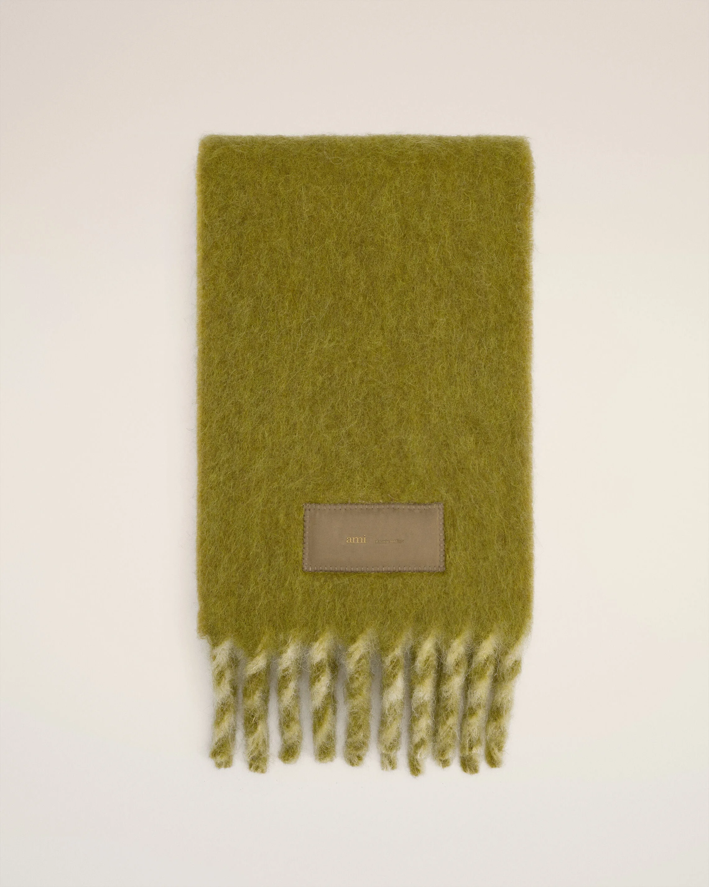 GREEN ALPACA BICOLORED SCARF - 1
