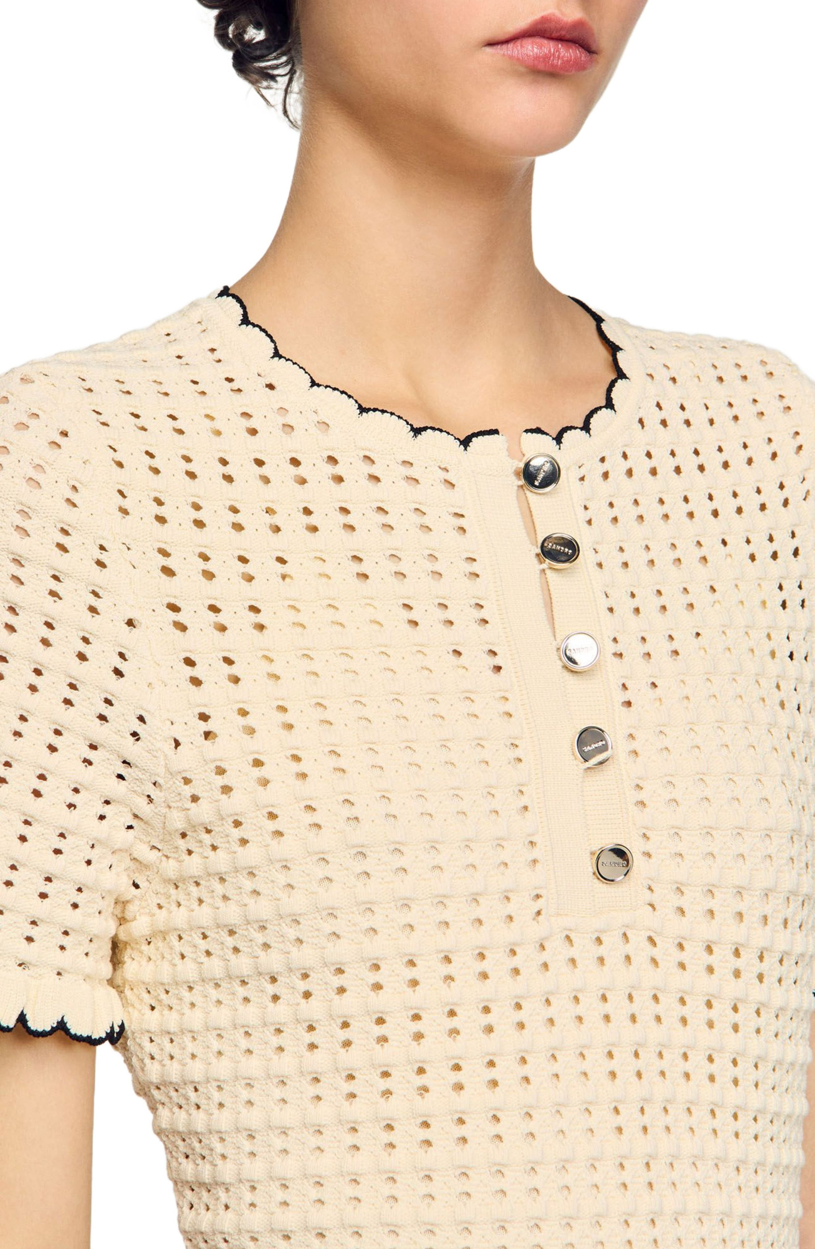 SANDRO Short knit dress in Vanilla at Nordstrom - 4
