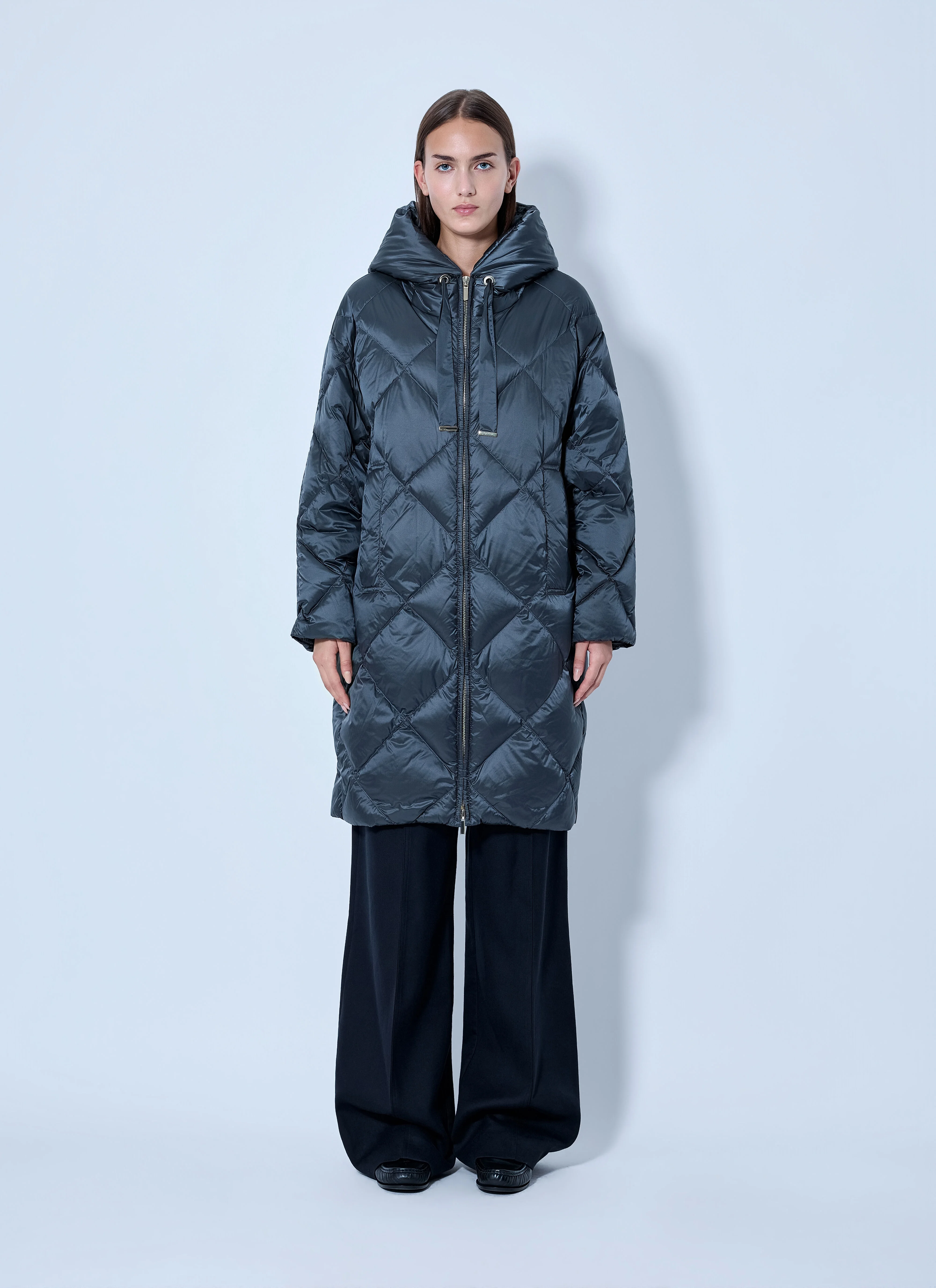 Quilted Hooded Coat - 1