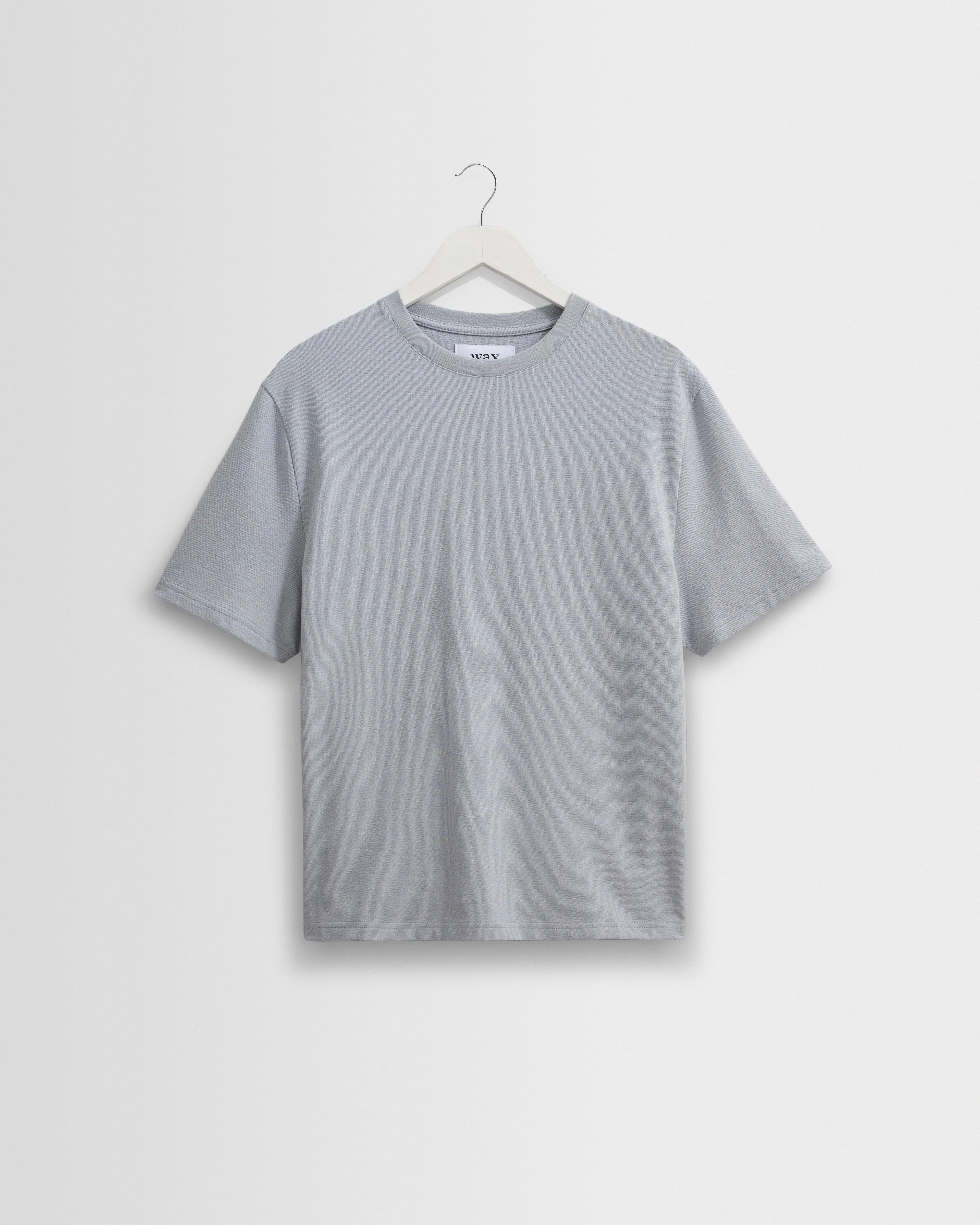 Dean - Pale Blue Textured Organic Cotton T-Shirt - 1
