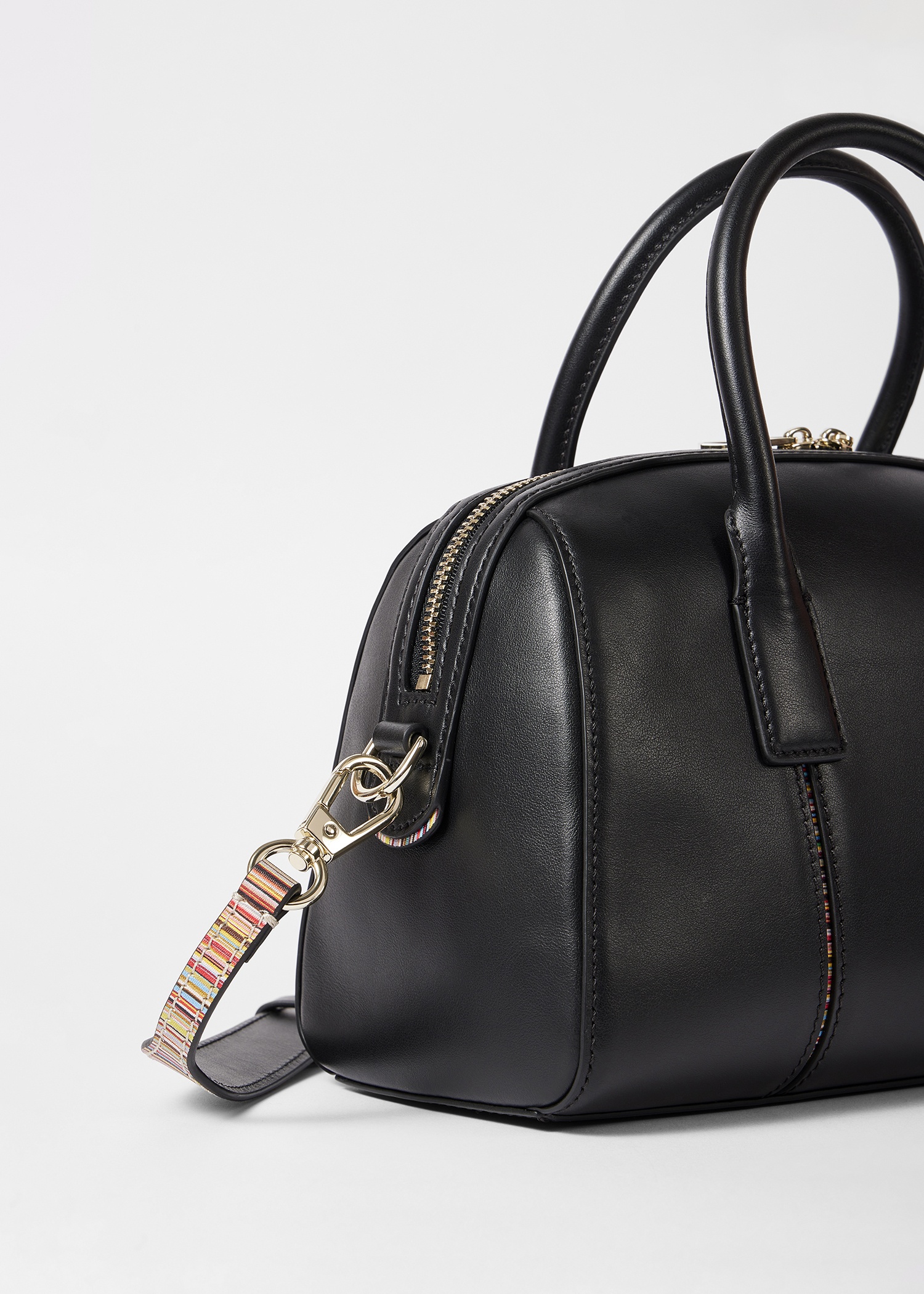 Women's Small Leather Black 'Boston' Bag - 5