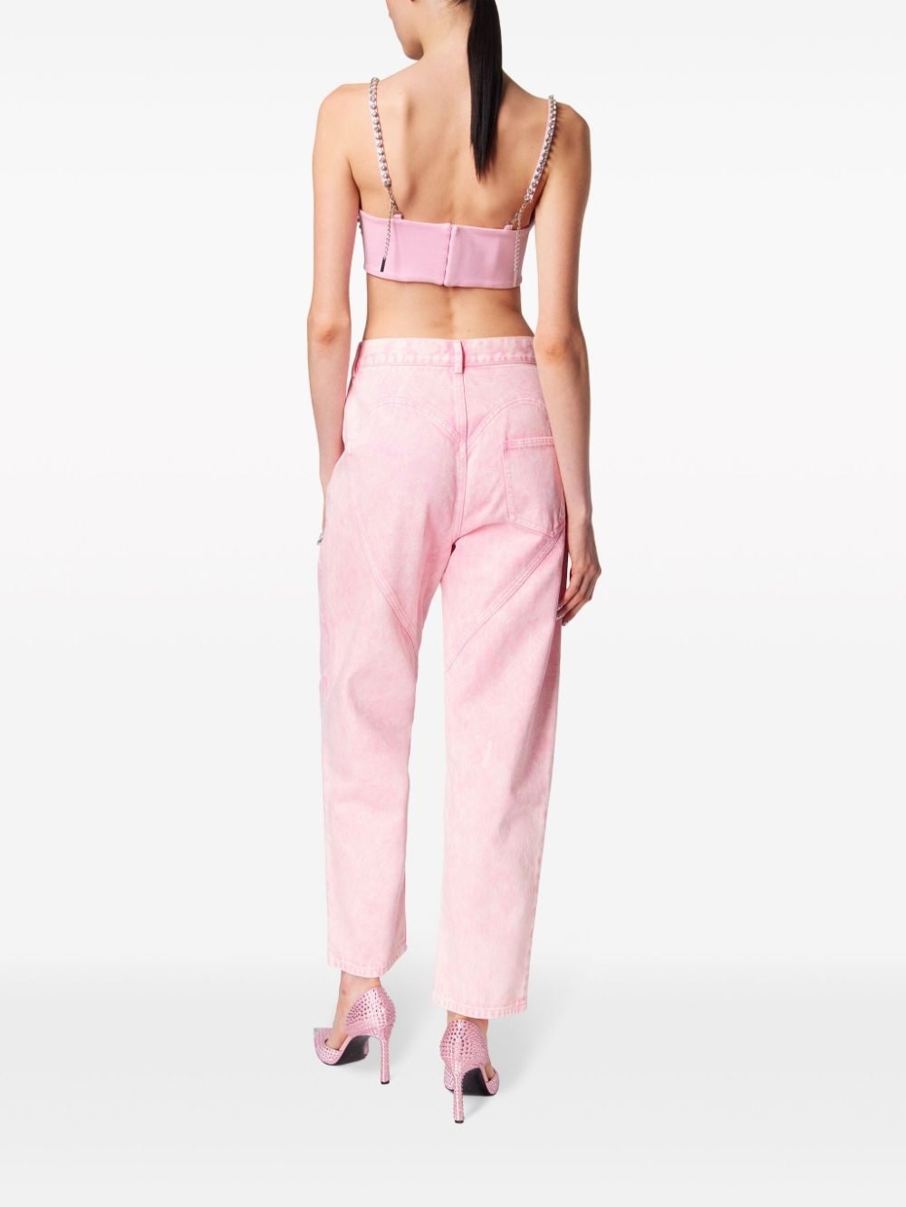 crystal-embellished high-rise straight-leg jeans - 5