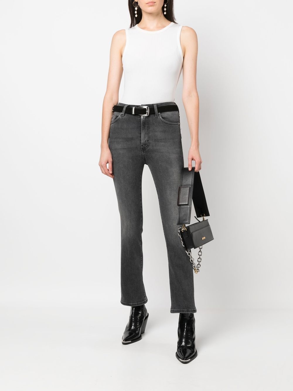 stonewashed slim-cut jeans - 2