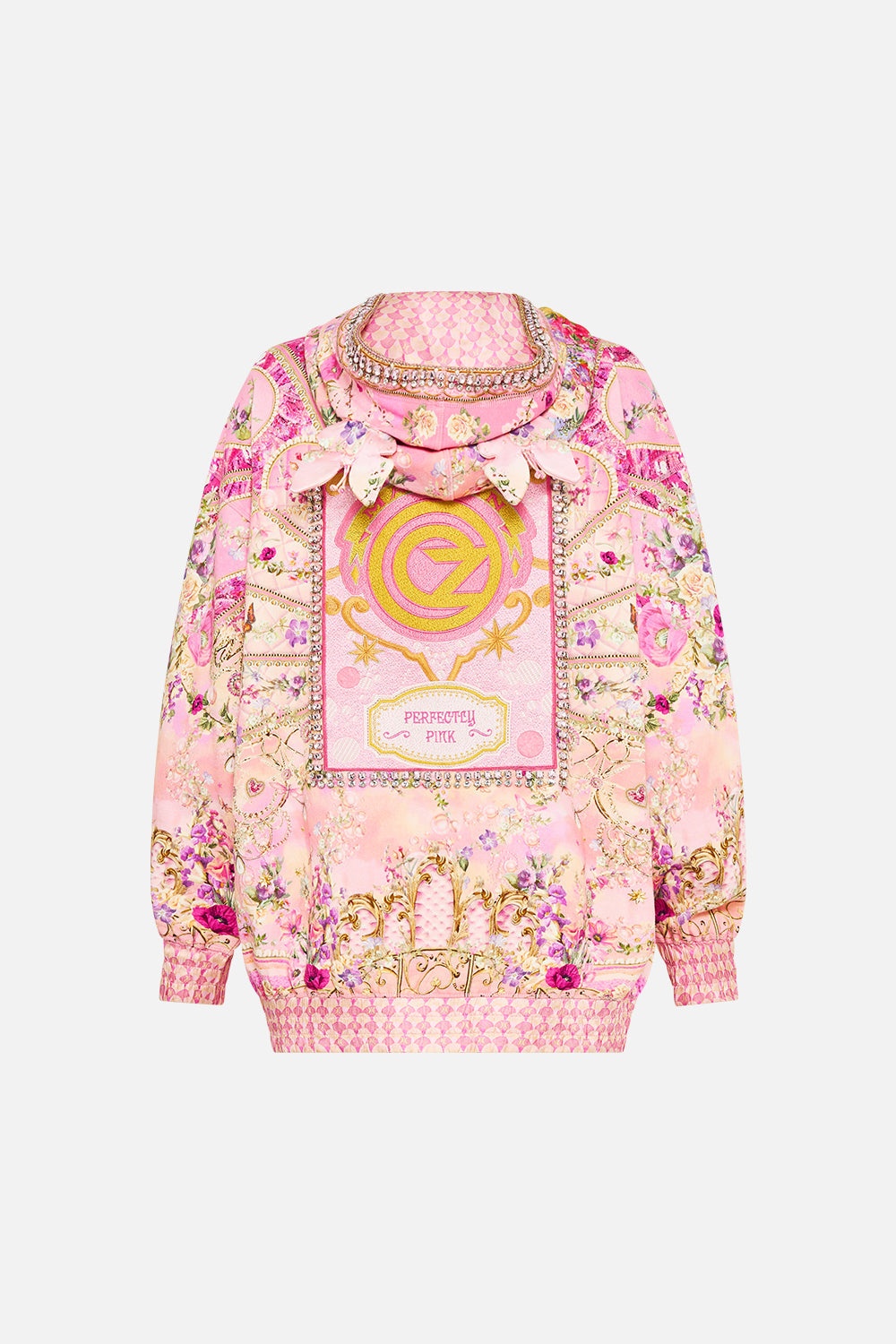 SILK BAND OVERSIZED HOODIE WITH BUTTERFLIES - 7