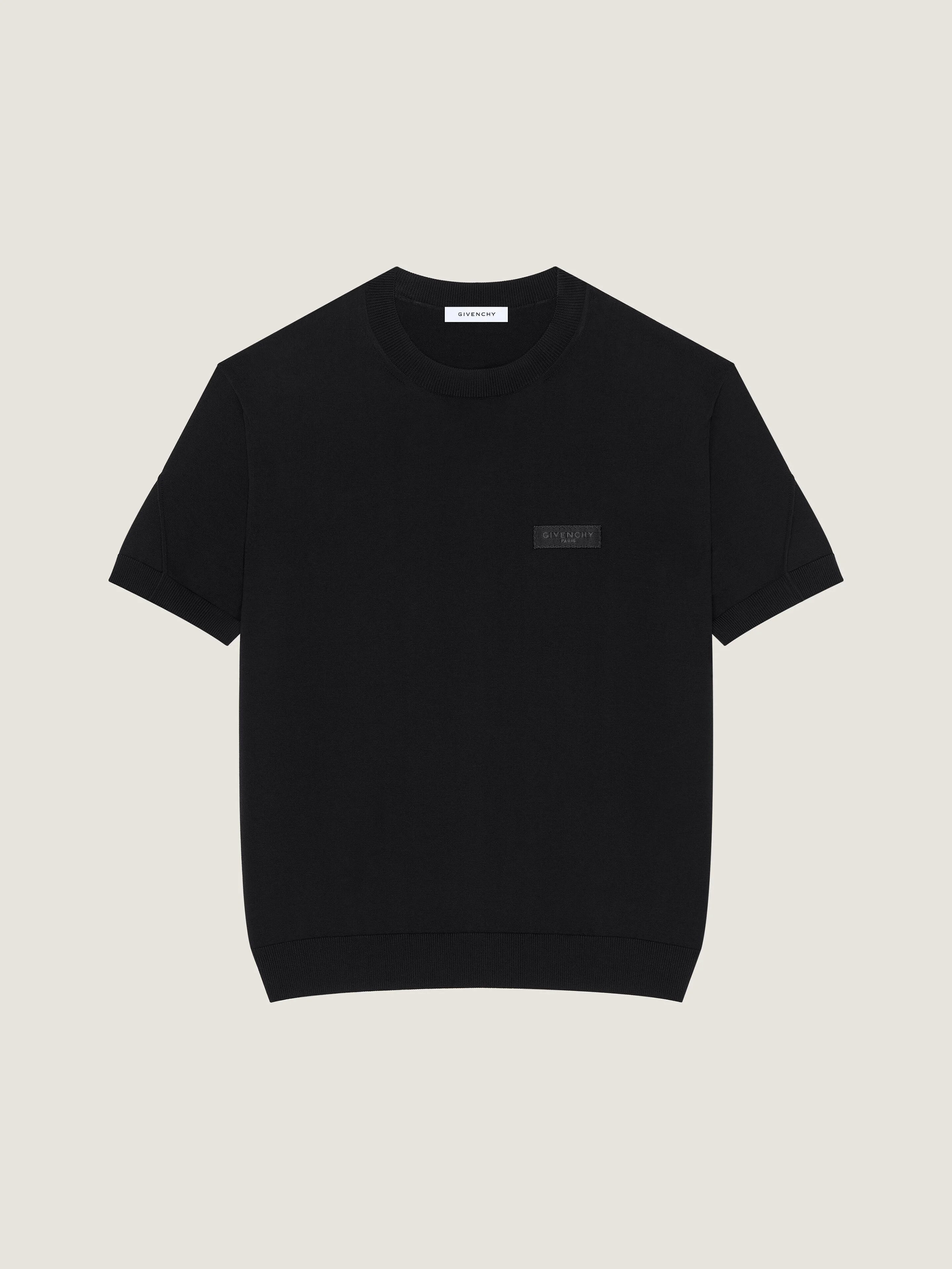 COUTURE SEAM T-SHIRT IN KNIT WITH GROS GRAIN DETAIL - 1