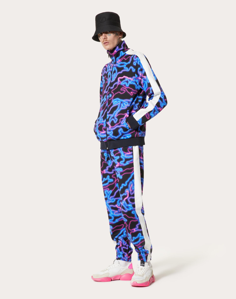 Valentino ZIP-UP SWEATSHIRT WITH NEON CAMOU PRINT outlook
