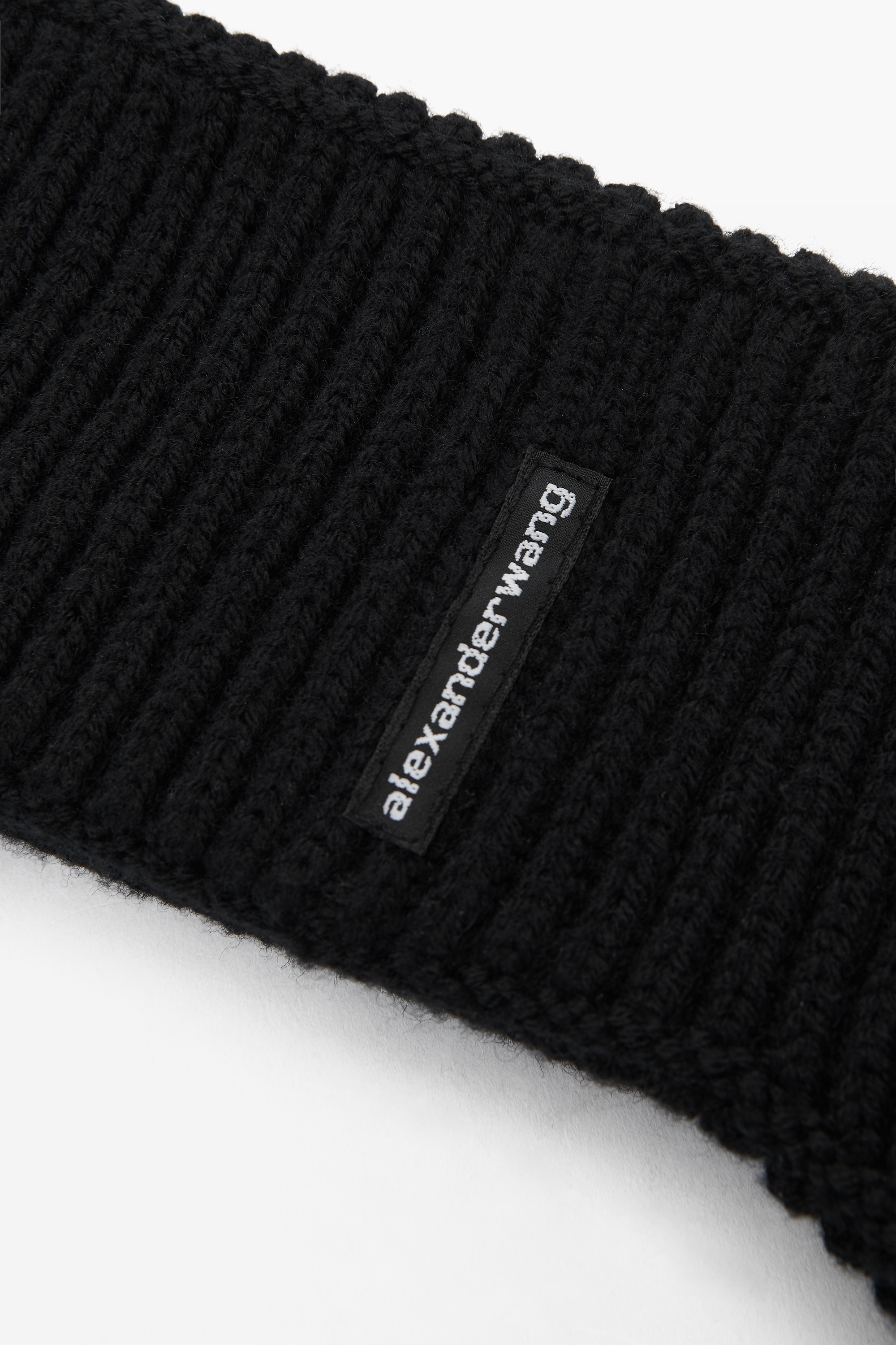 logo earmuff headband in ribbed wool stretch - 5