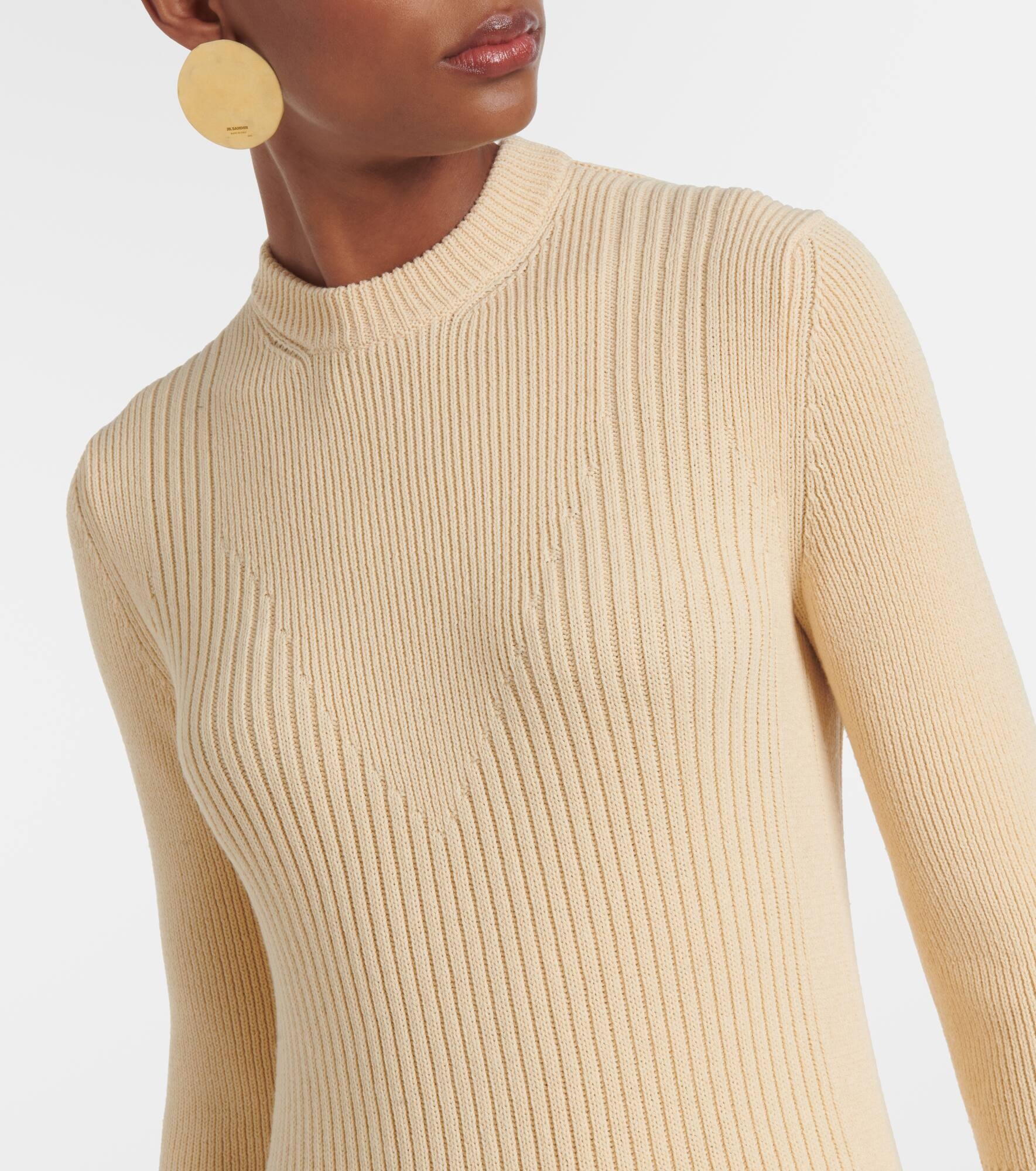 Wool and cotton midi dress - 4