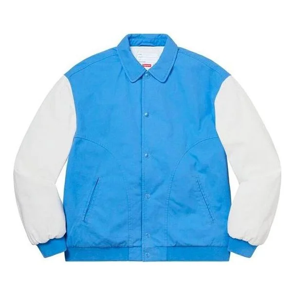 Supreme Twill Varsity Jacket 'Blue White' SUP-SS20-615 - 1