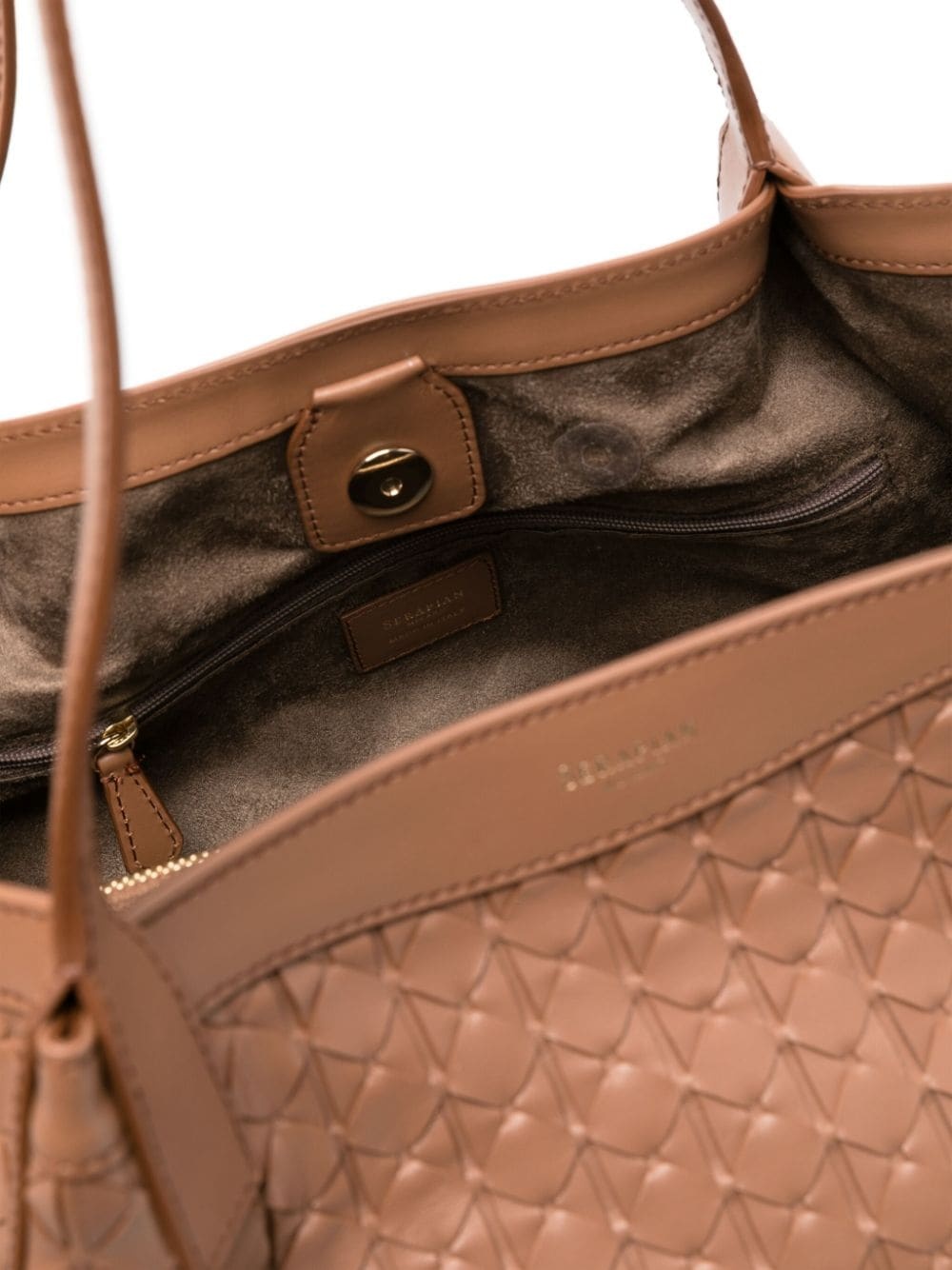small Secret Mosaico leather tote bag - 9